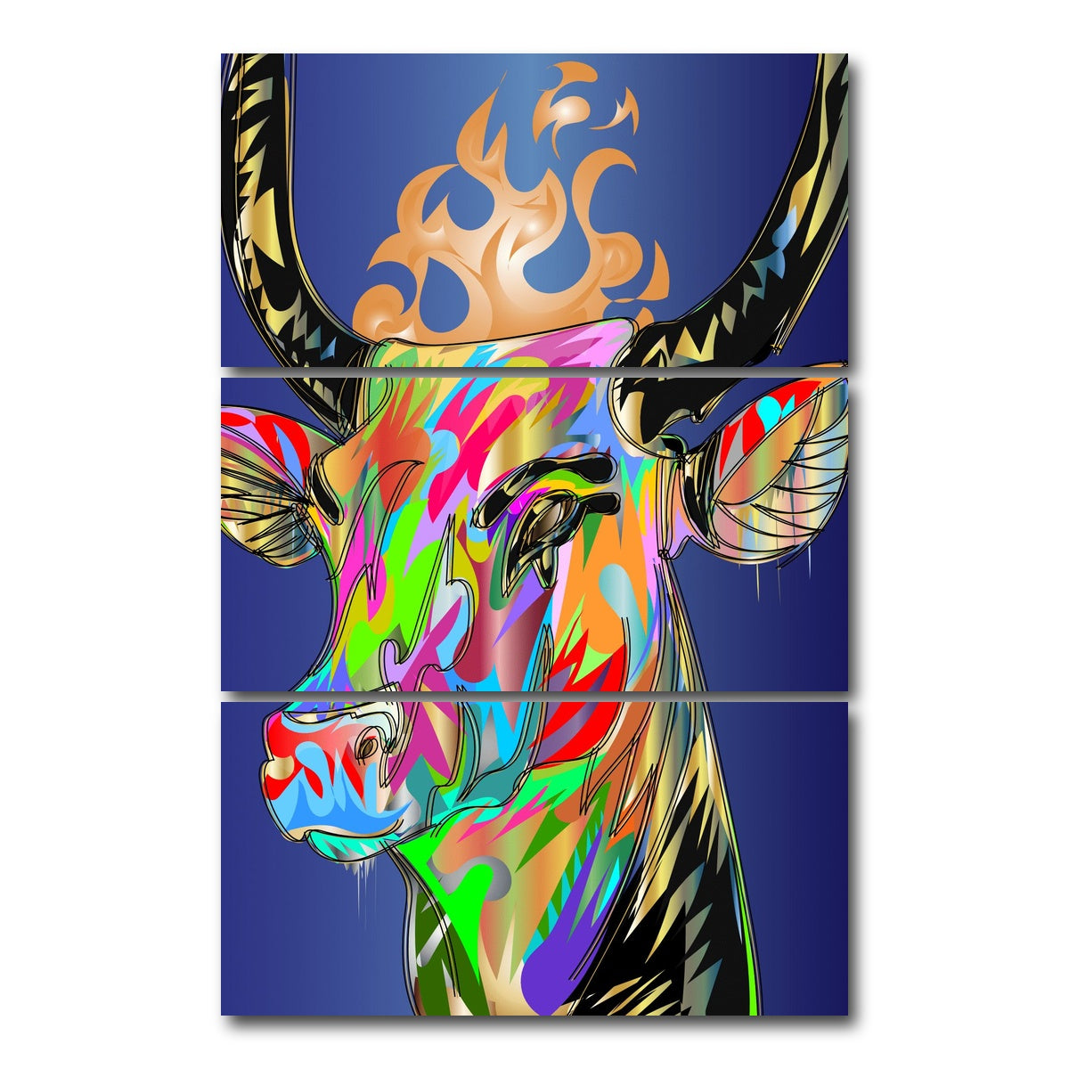AUTO-MOCKUP WHITE | golden calf | 3 Piece | Gallery Wrap Canvas | group=12x24_stacked
