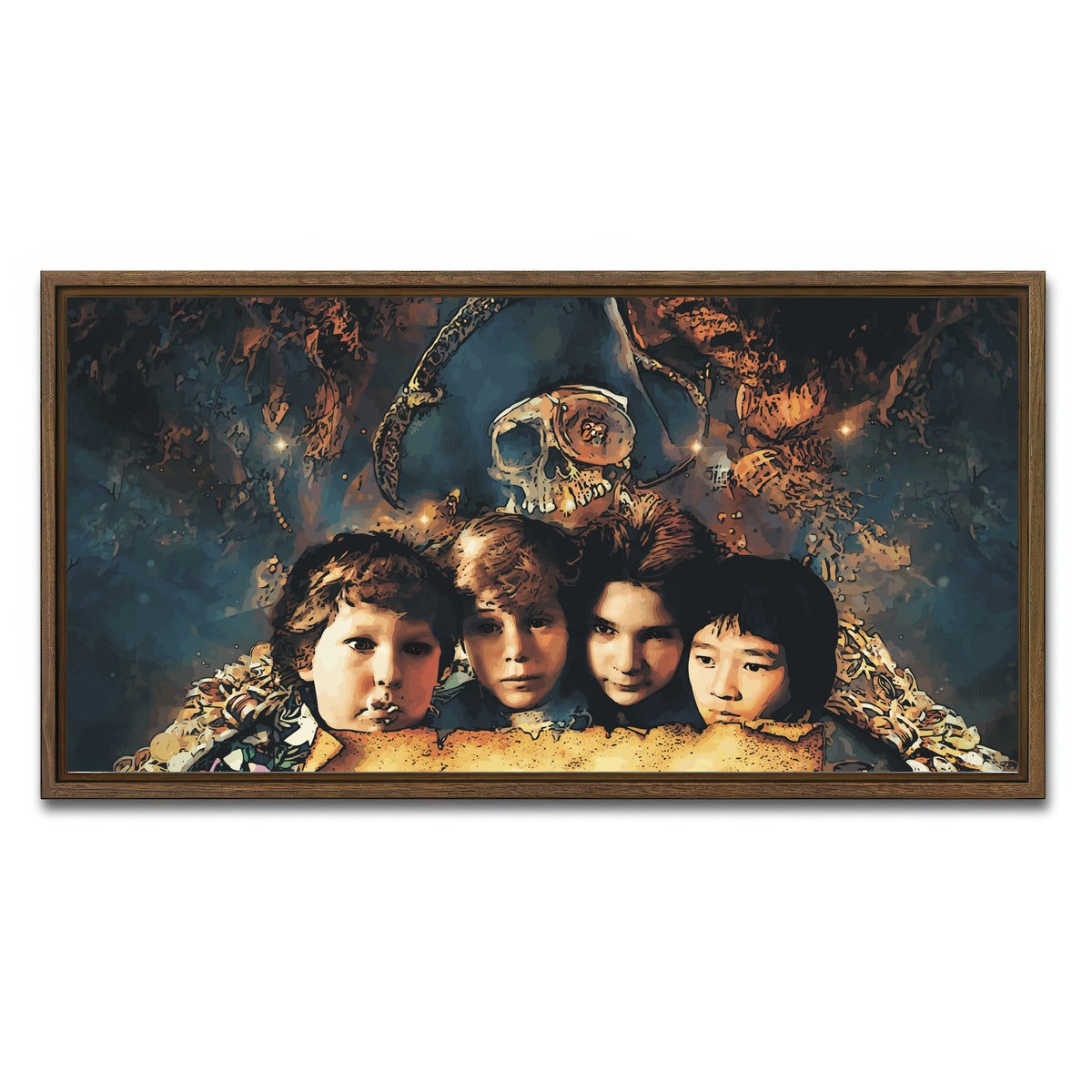 AUTO-MOCKUP WHITE | goonies | 1 Piece | Walnut Framed Canvas | group=2x1