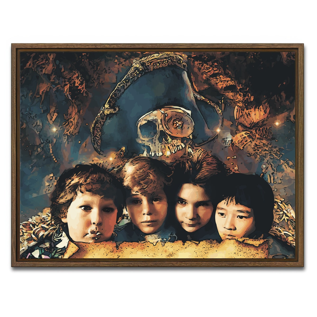 AUTO-MOCKUP WHITE | goonies | 1 Piece | Walnut Framed Canvas | group=4x3