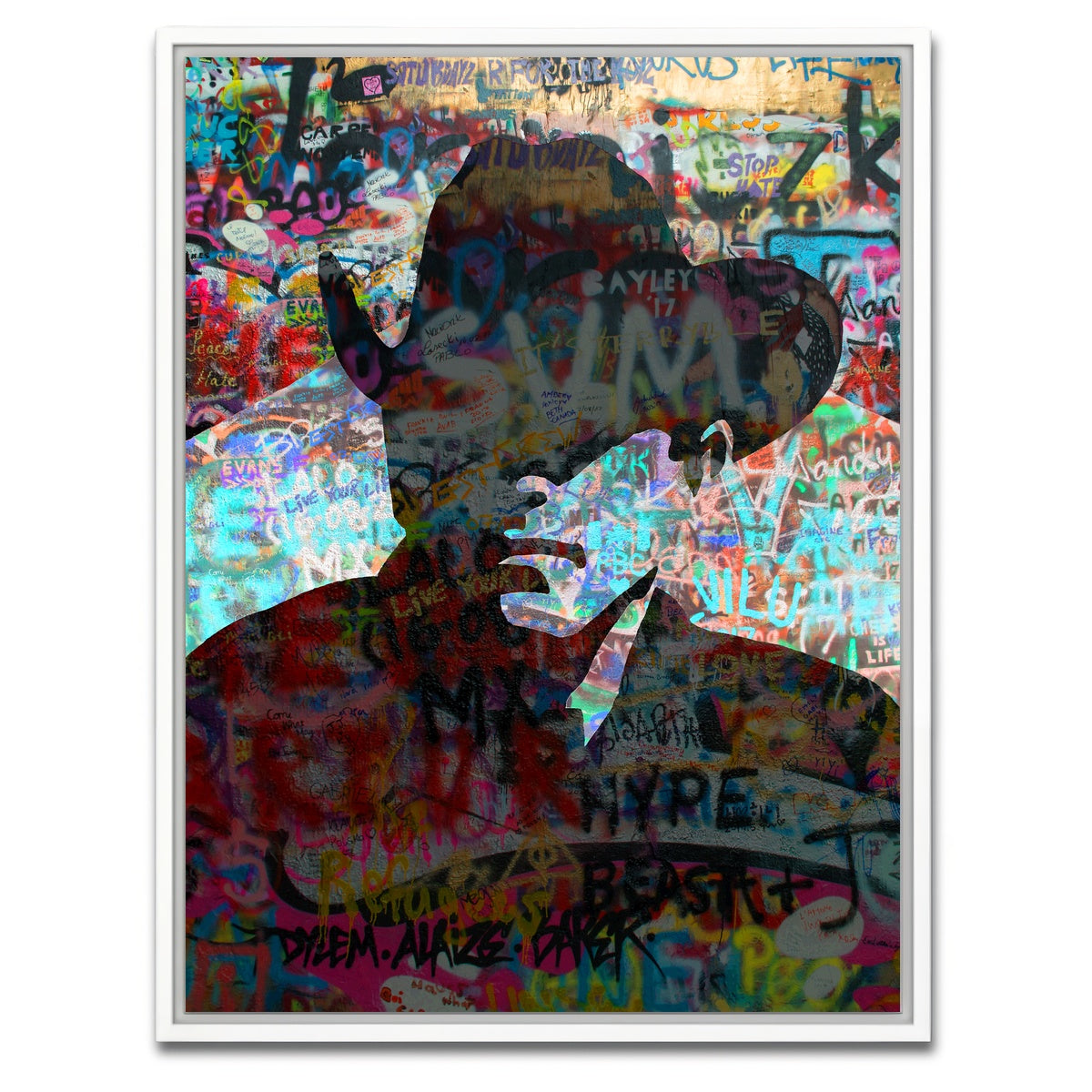 AUTO-MOCKUP WHITE | graffiti cowboy | 1 Piece | White Framed Canvas | group=3x4