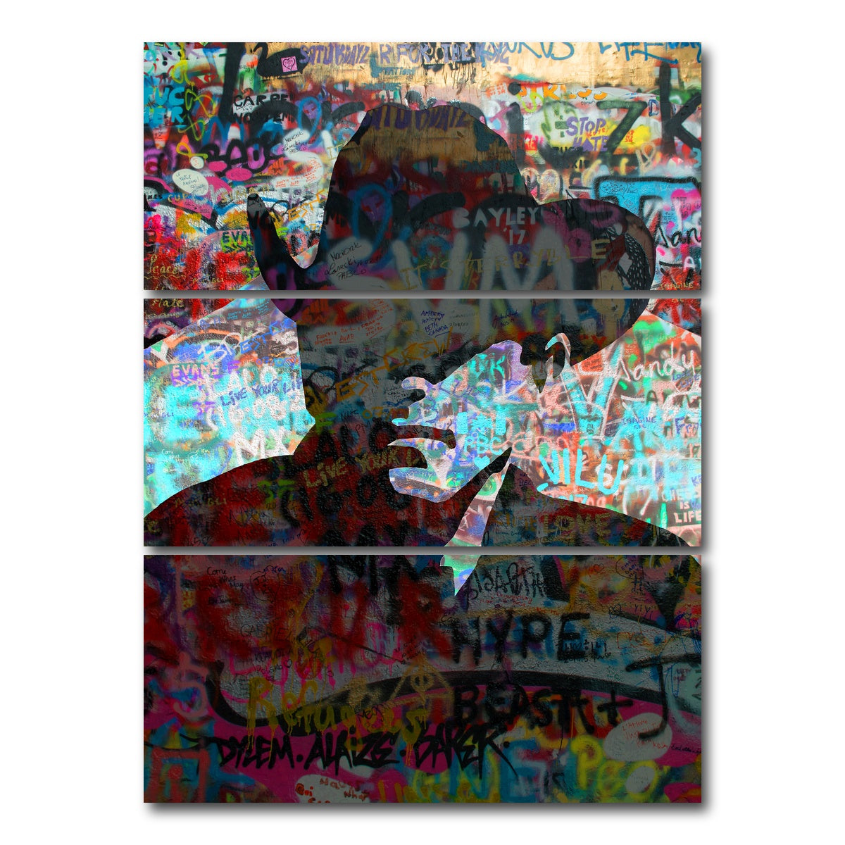 AUTO-MOCKUP WHITE | graffiti cowboy | 3 Piece | Gallery Wrap Canvas | group=8x18_stacked