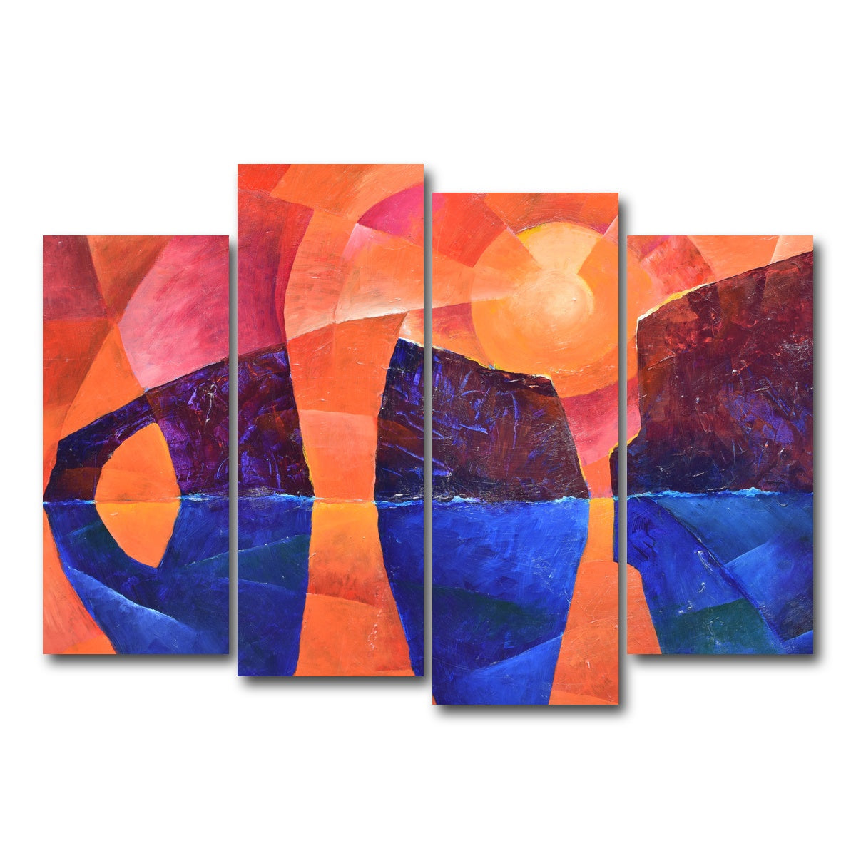 AUTO-MOCKUP WHITE | guardians of the ocean in cubism | 4 Piece | Gallery Wrap Canvas | group=4_normal