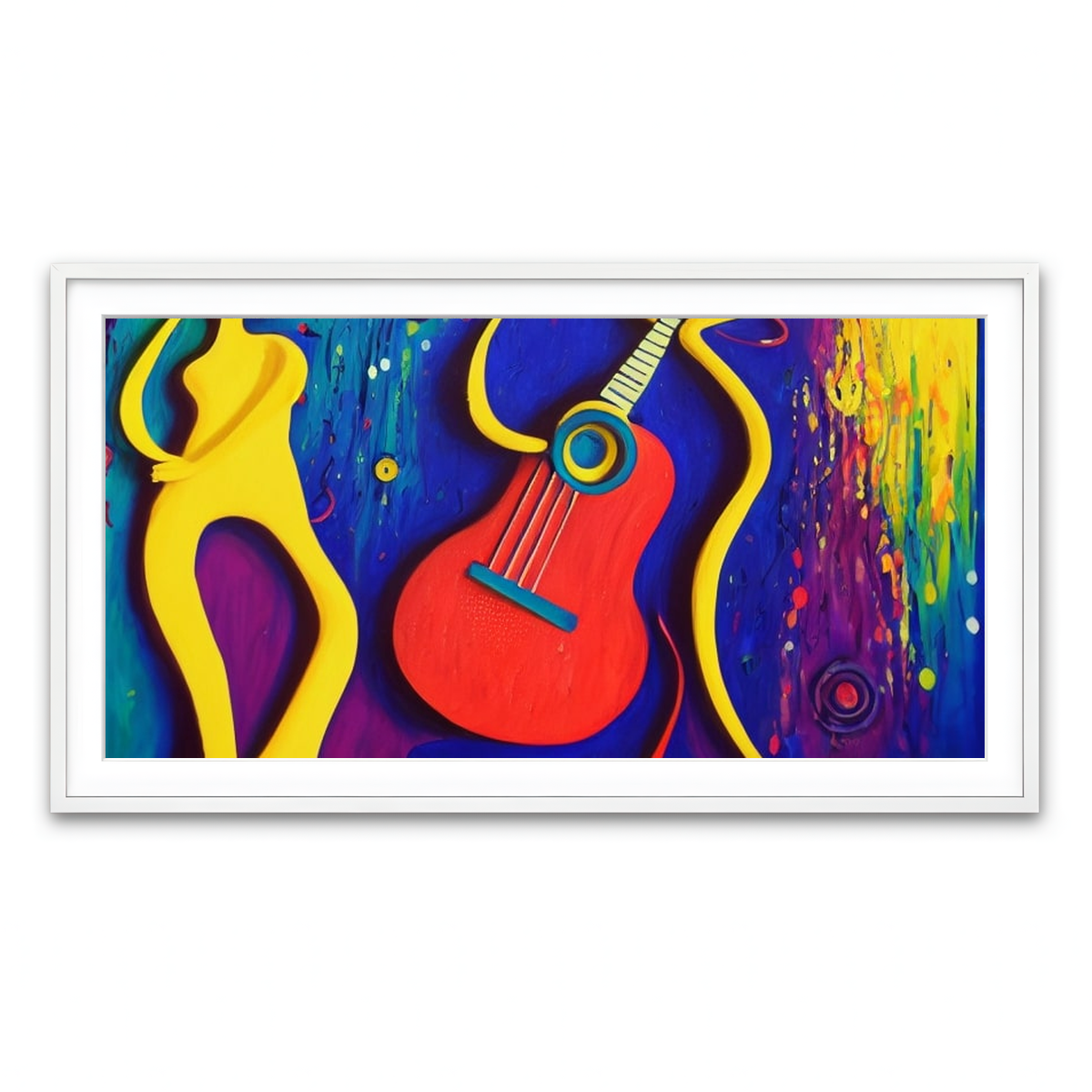 Framed Print 2x1 White