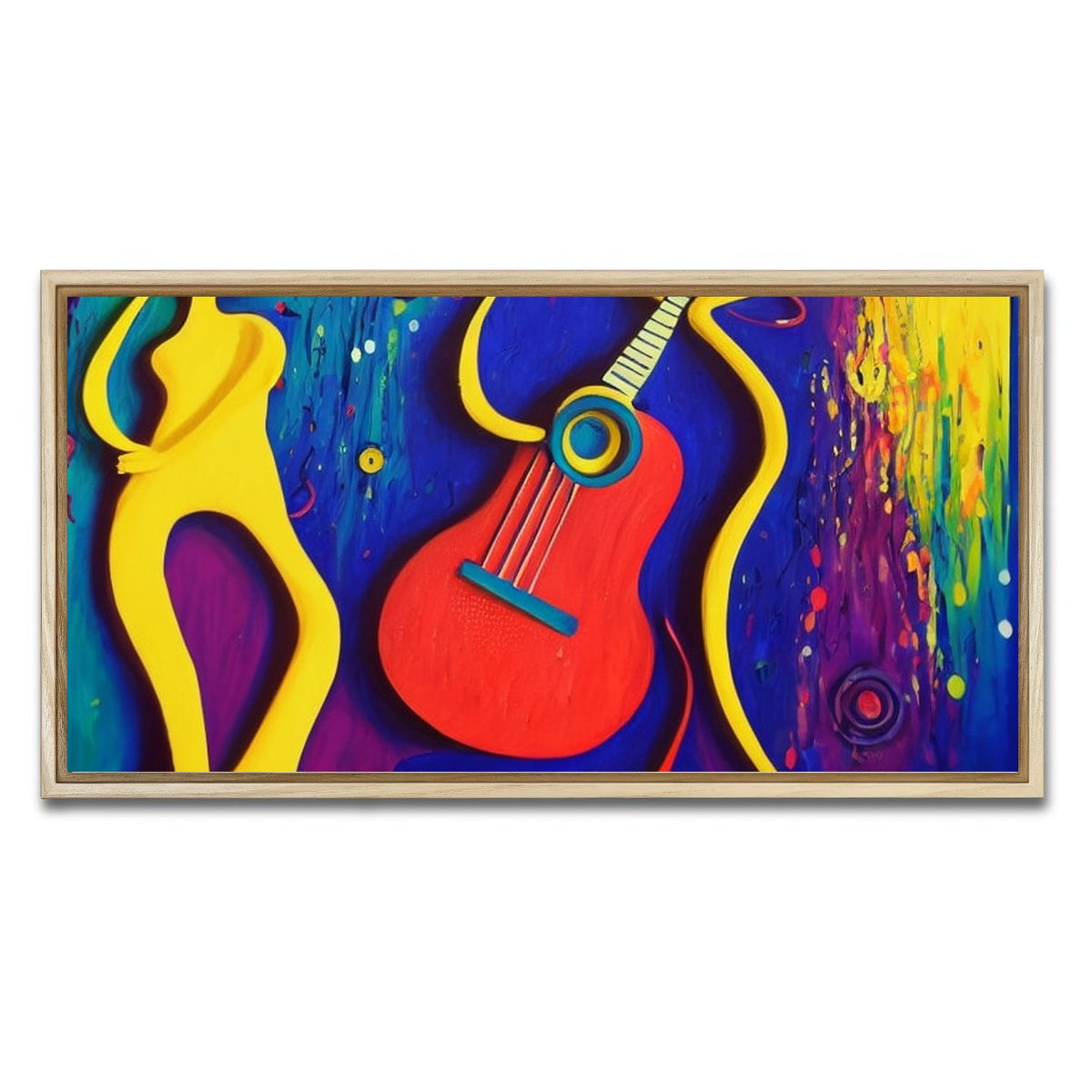 AUTO-MOCKUP WHITE | guitar art | 1 Piece | Natural Framed Canvas | group=2x1
