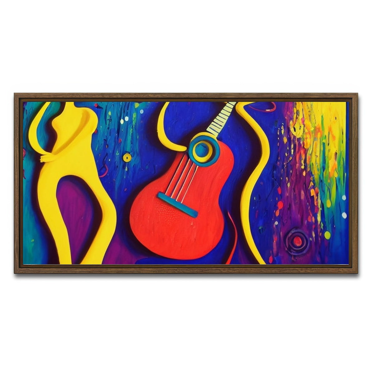AUTO-MOCKUP WHITE | guitar art | 1 Piece | Walnut Framed Canvas | group=2x1