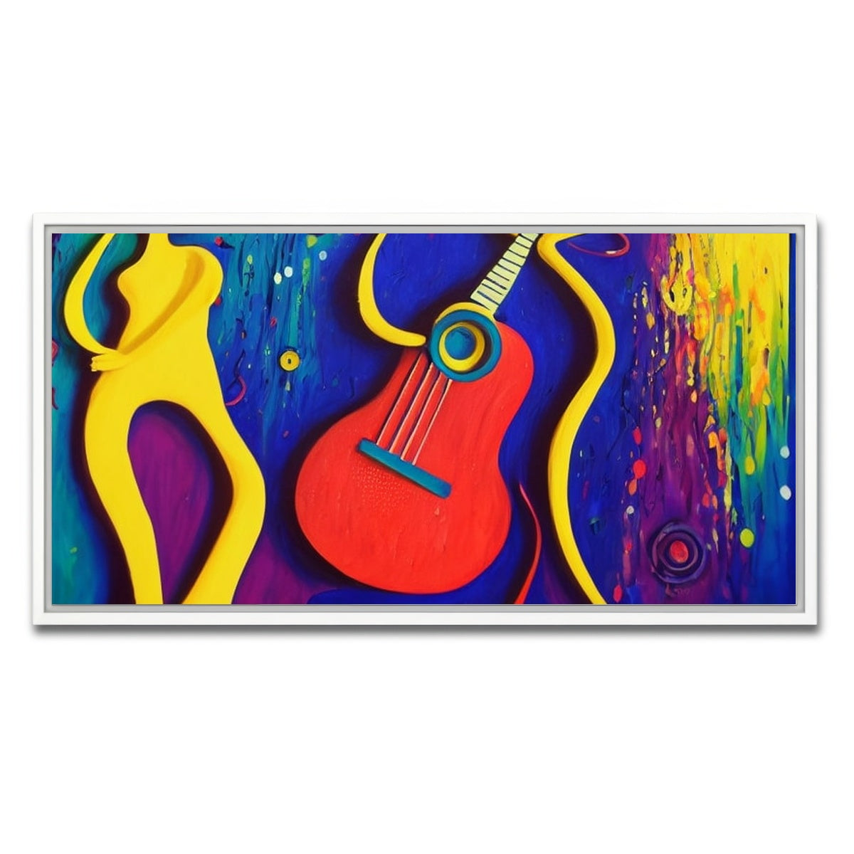 AUTO-MOCKUP WHITE | guitar art | 1 Piece | White Framed Canvas | group=2x1