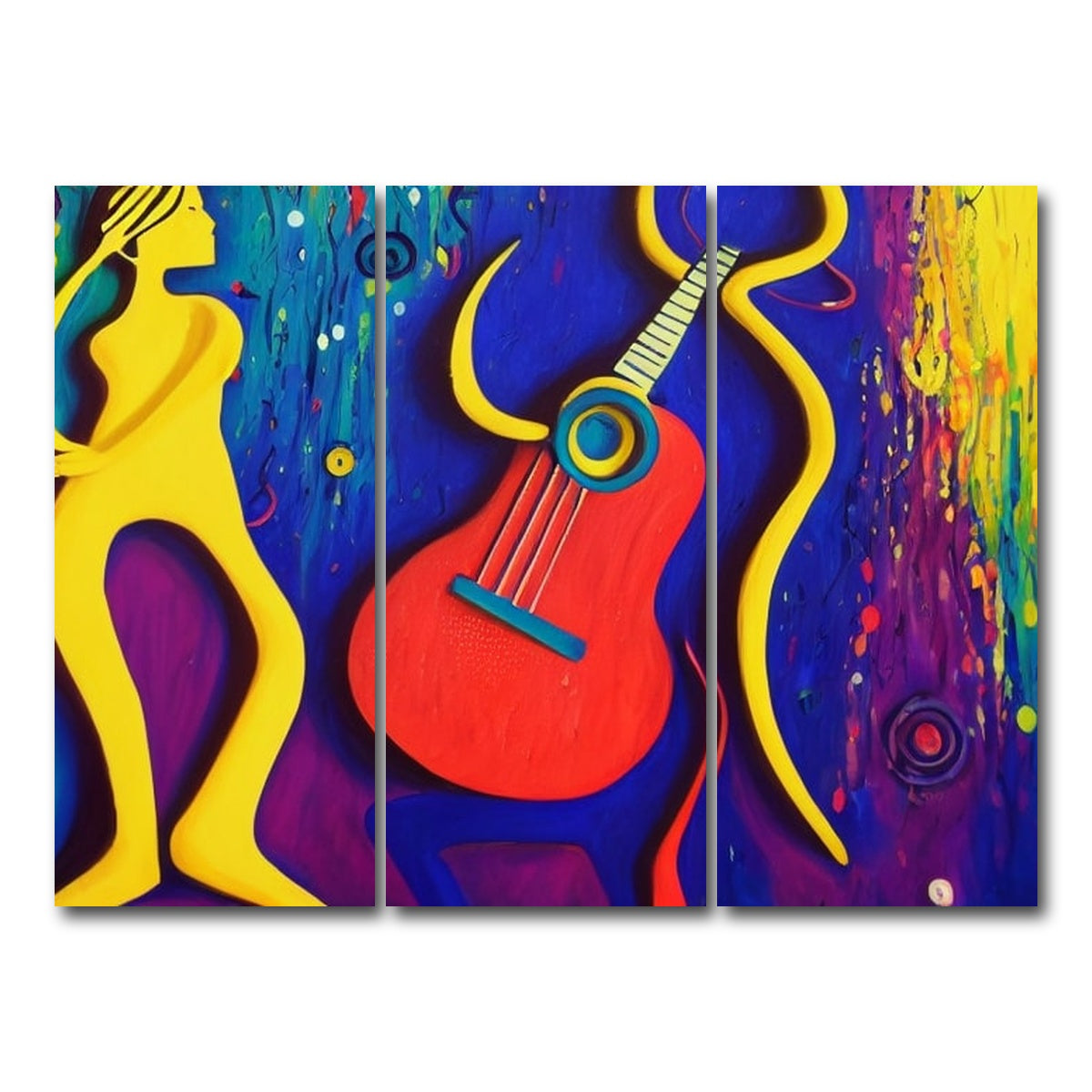 AUTO-MOCKUP WHITE | guitar art | 3 Piece | Gallery Wrap Canvas | group=8x18