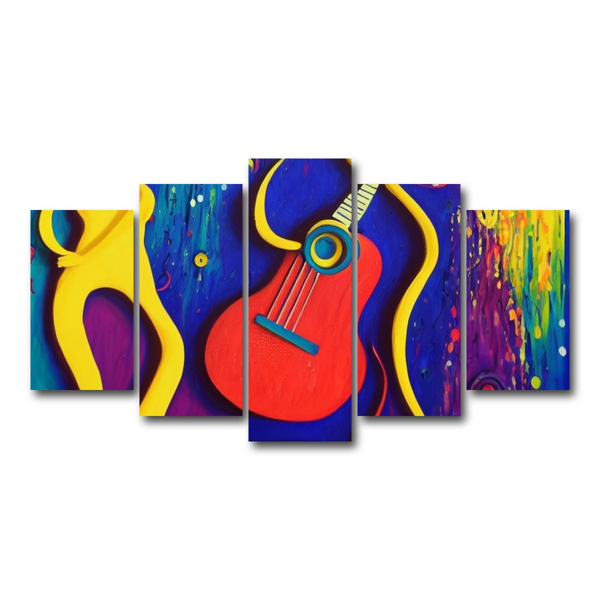 AUTO-MOCKUP WHITE | guitar art | 5 Piece | Gallery Wrap Canvas | group=5_normal