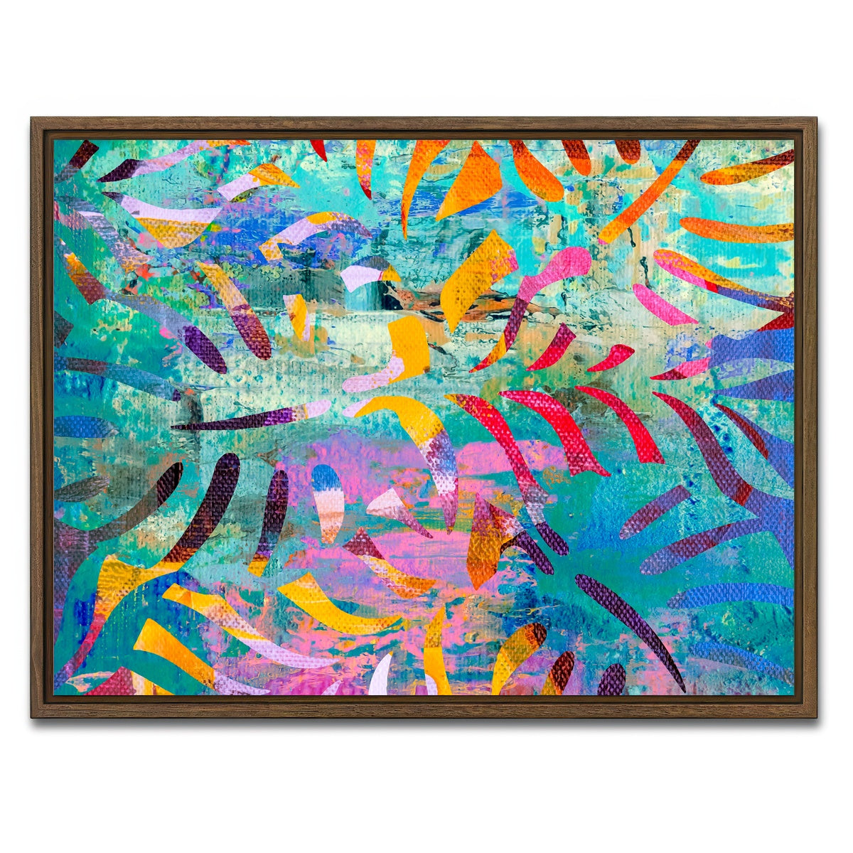 AUTO-MOCKUP WHITE | hawaiian palm | 1 Piece | Walnut Framed Canvas | group=4x3