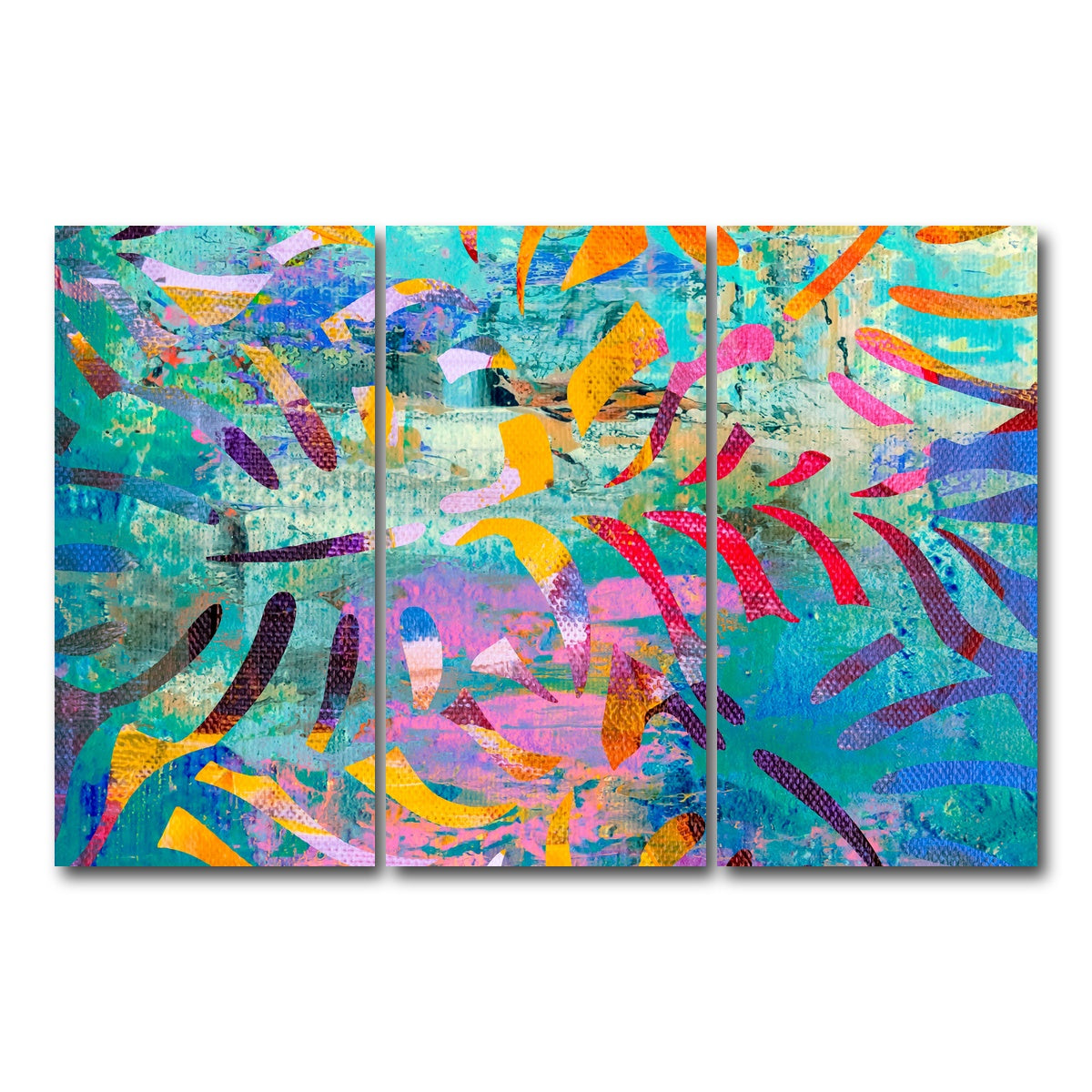 AUTO-MOCKUP WHITE | hawaiian palm | 3 Piece | Gallery Wrap Canvas | group=12x24