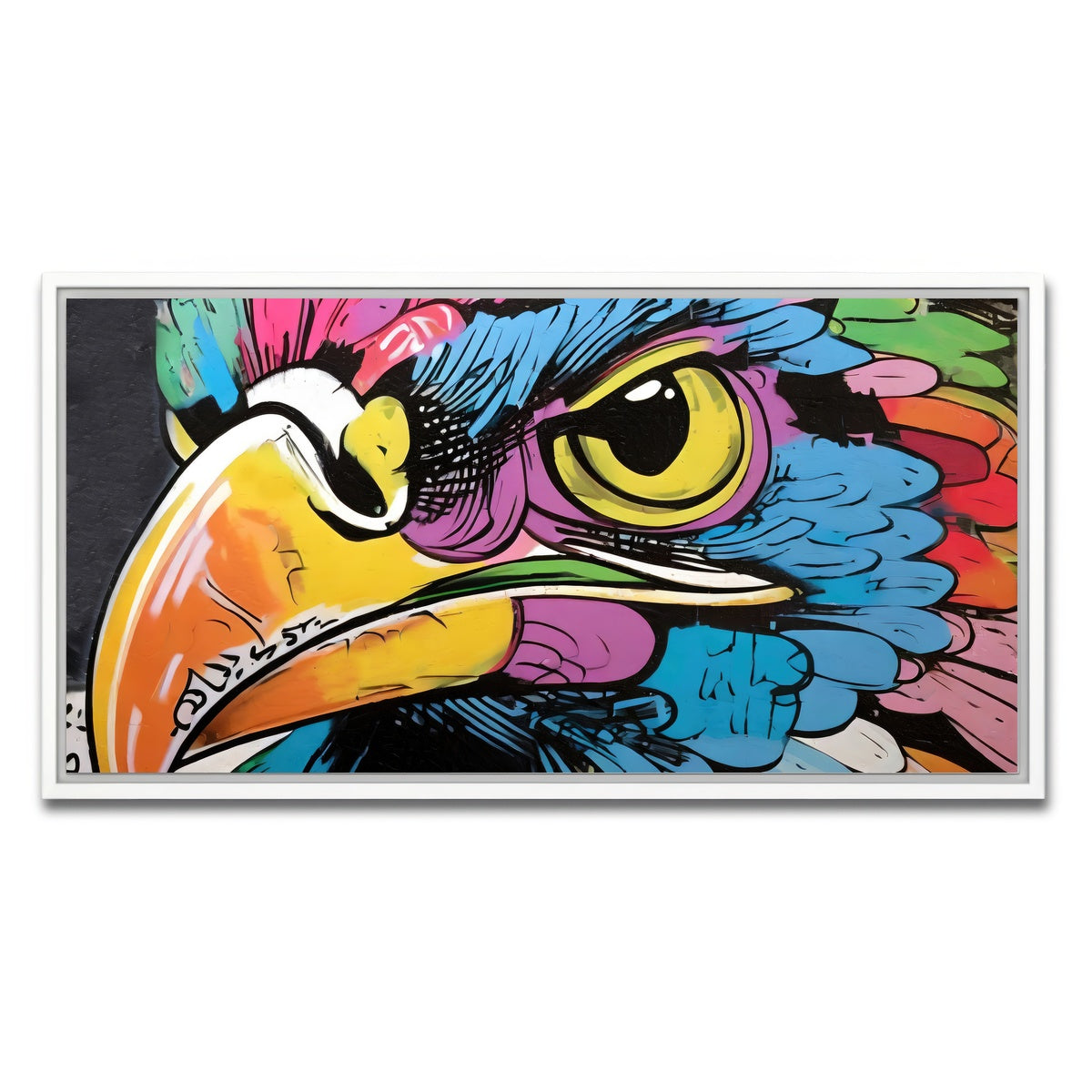AUTO-MOCKUP WHITE | hawk graffiti | 1 Piece | White Framed Canvas | group=2x1