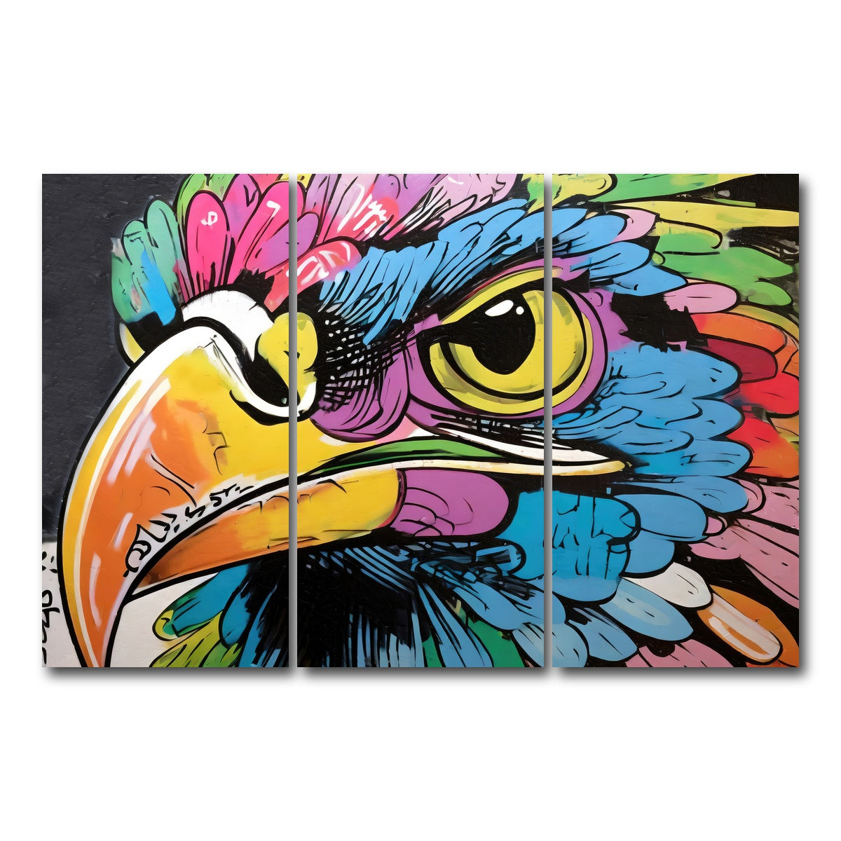 AUTO-MOCKUP WHITE | hawk graffiti | 3 Piece | Gallery Wrap Canvas | group=12x24
