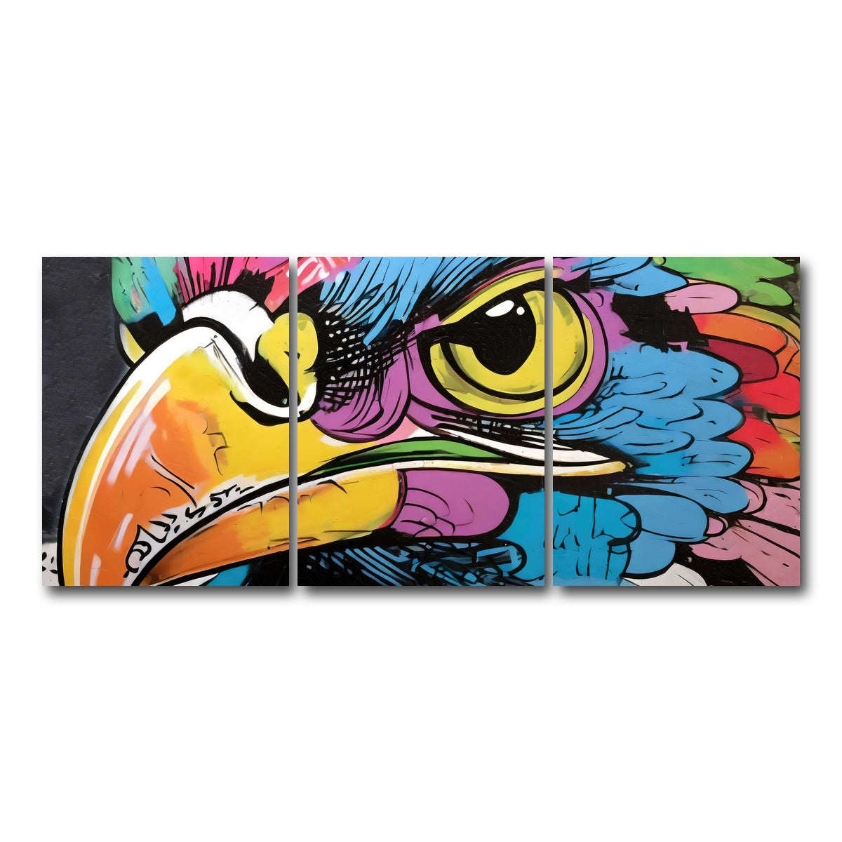 AUTO-MOCKUP WHITE | hawk graffiti | 3 Piece | Gallery Wrap Canvas | group=18x24