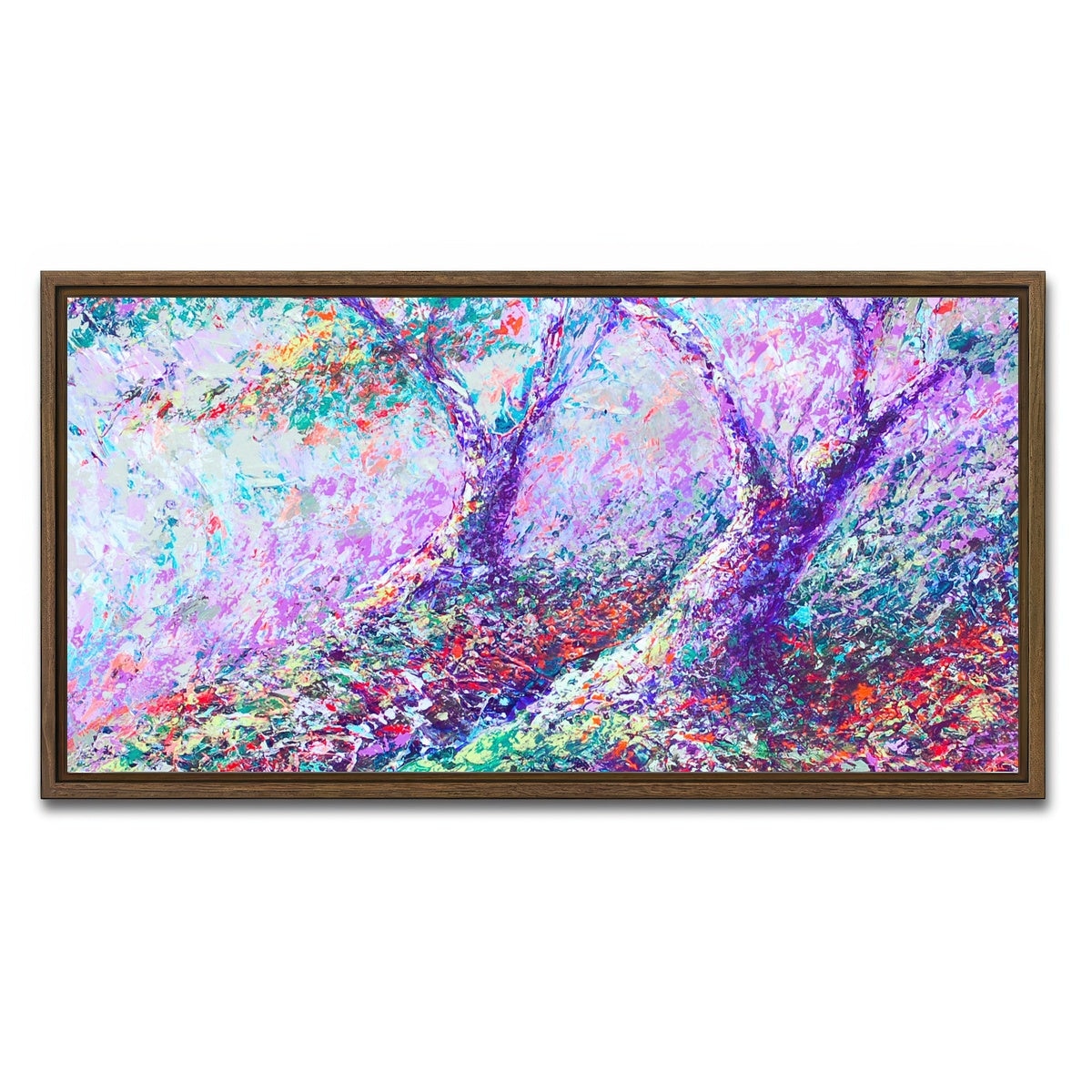 AUTO-MOCKUP WHITE | healing trees | 1 Piece | Walnut Framed Canvas | group=2x1