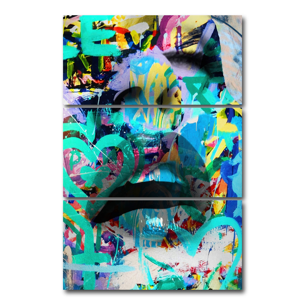 AUTO-MOCKUP WHITE | hearts | 3 Piece | Gallery Wrap Canvas | group=12x24_stacked