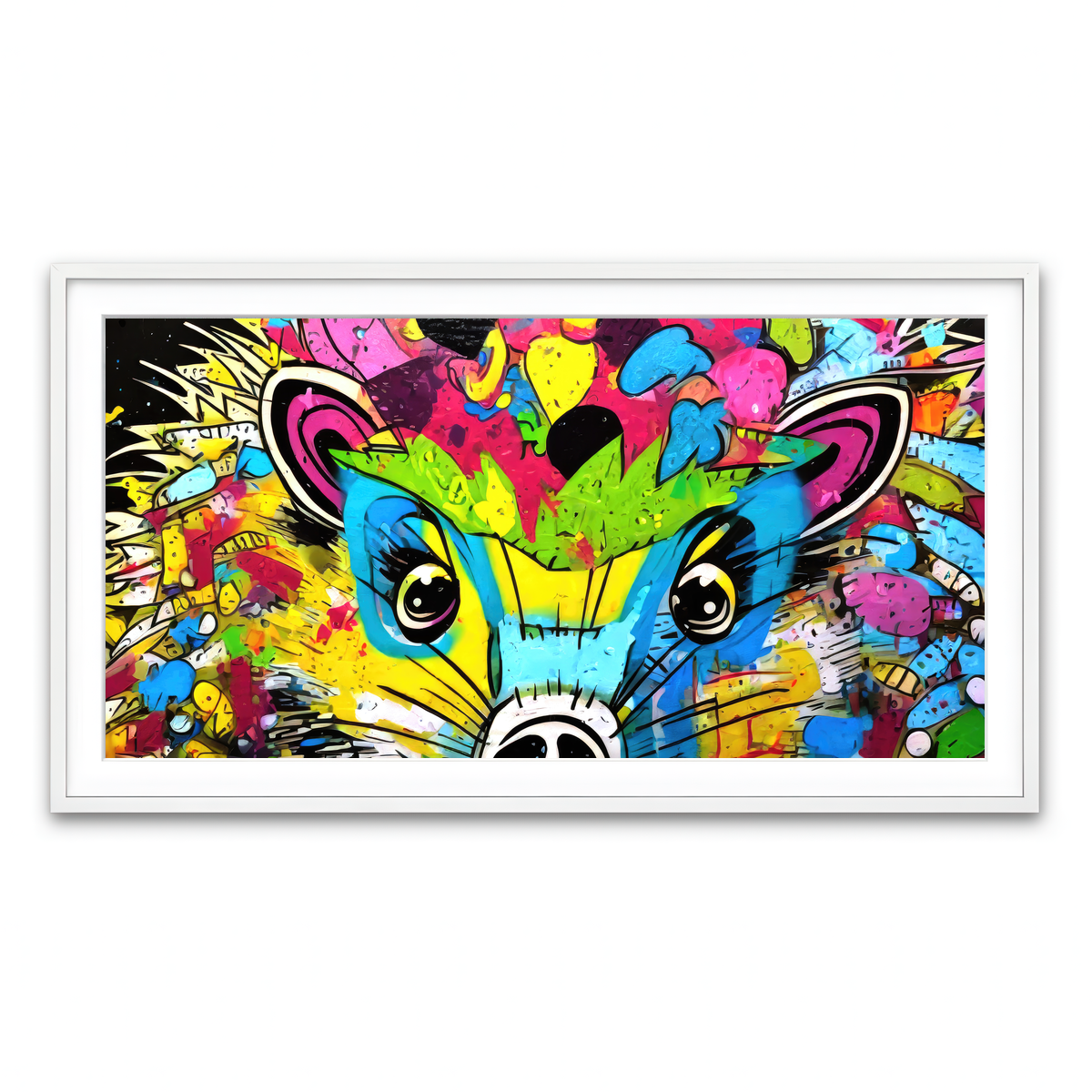 Framed Print 2x1 White