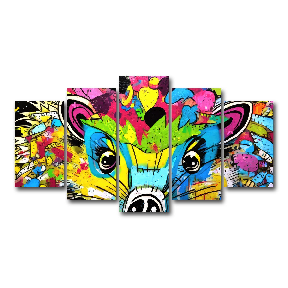 AUTO-MOCKUP WHITE | hedgehog graffiti | 5 Piece | Gallery Wrap Canvas | group=5_normal