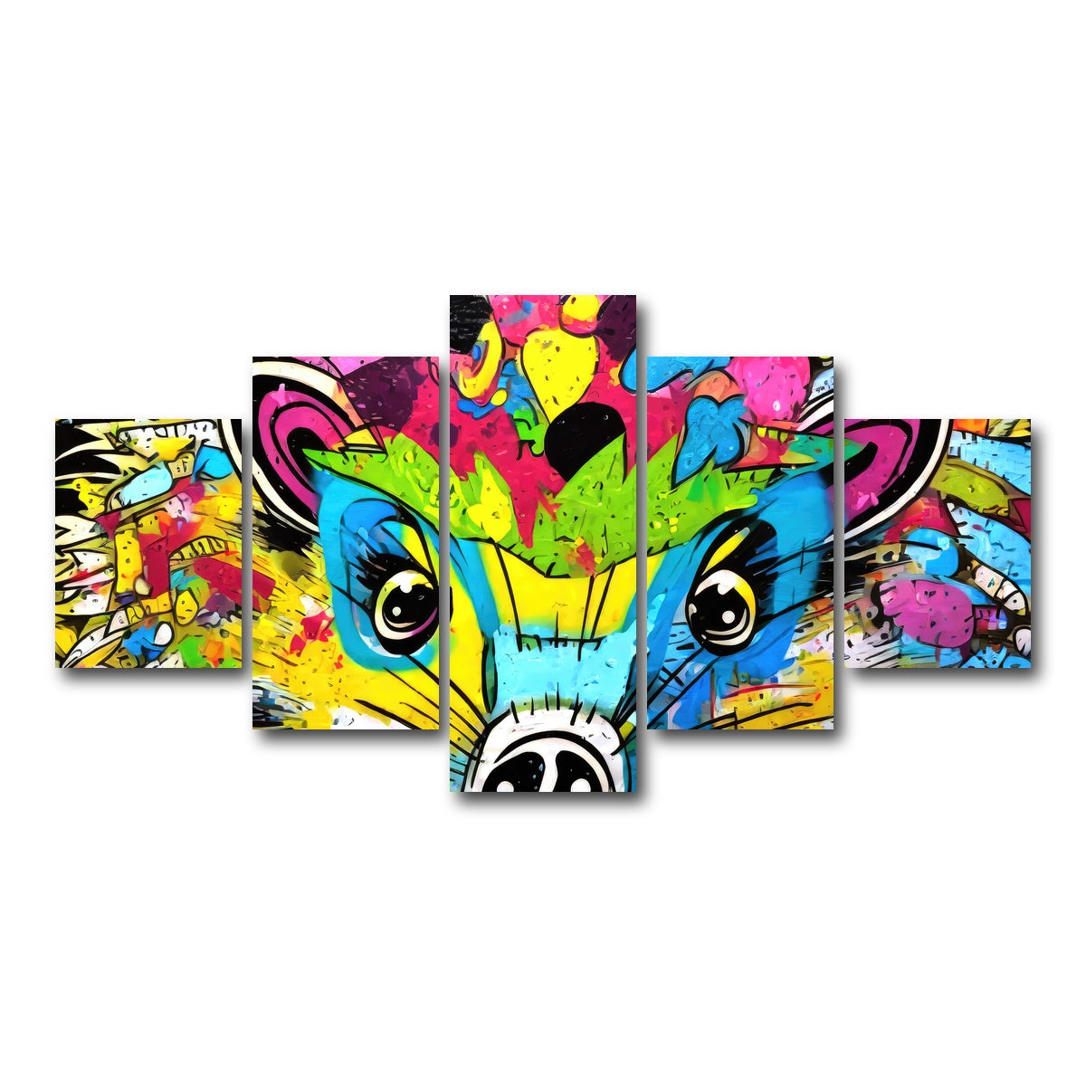 AUTO-MOCKUP WHITE | hedgehog graffiti | 5 Piece | Gallery Wrap Canvas | group=5_short