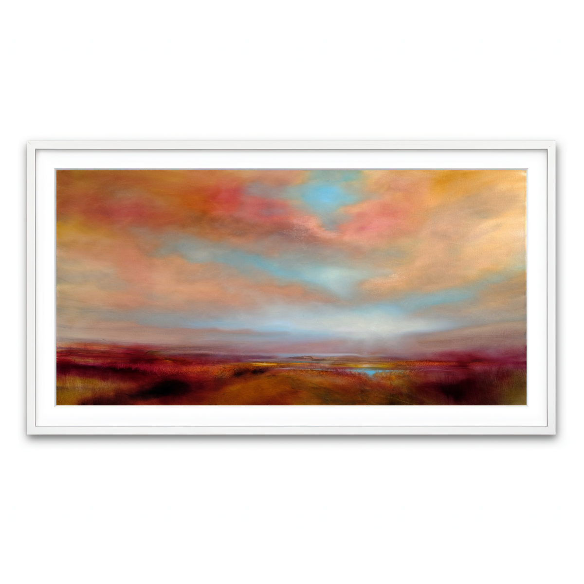 Framed Print 2x1 White