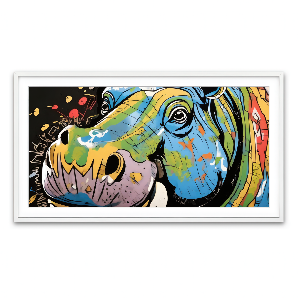 Framed Print 2x1 White