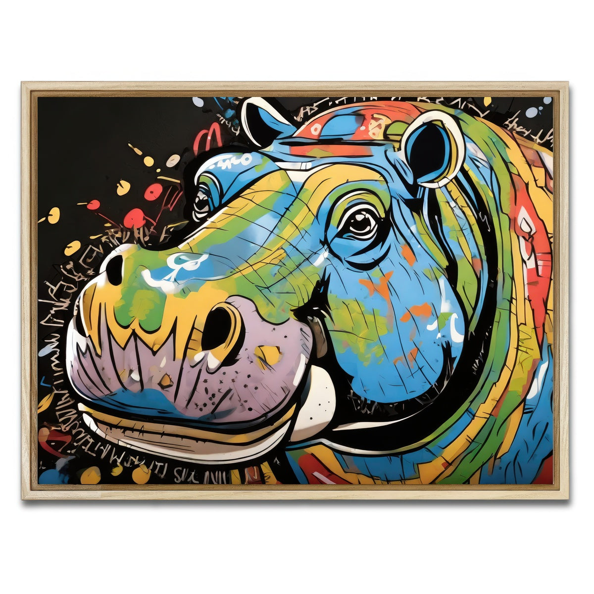 AUTO-MOCKUP WHITE | hippo graffiti | 1 Piece | Natural Framed Canvas | group=4x3