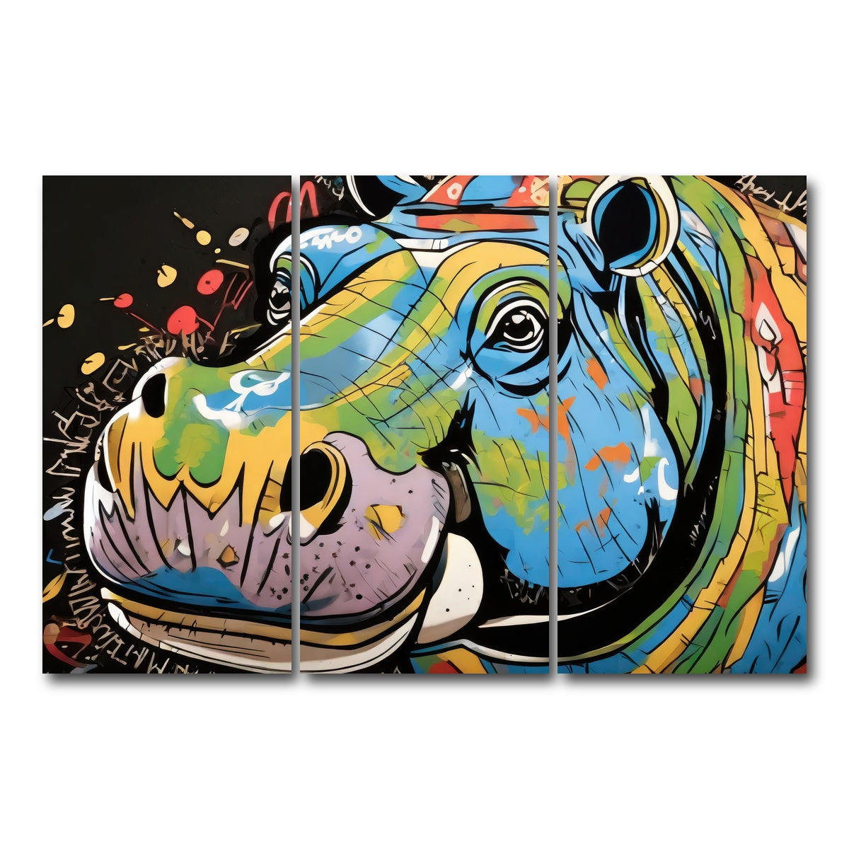 AUTO-MOCKUP WHITE | hippo graffiti | 3 Piece | Gallery Wrap Canvas | group=12x24