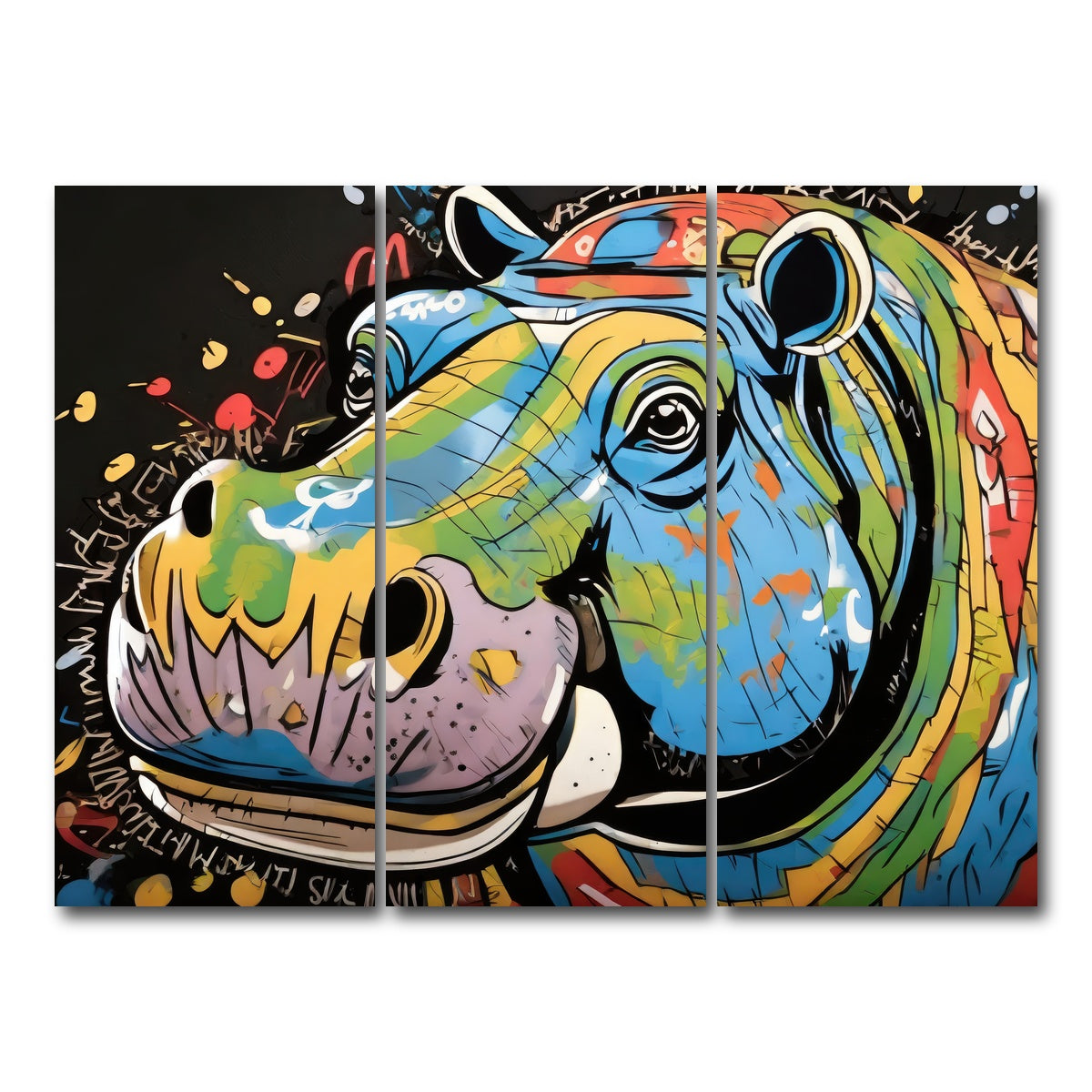 AUTO-MOCKUP WHITE | hippo graffiti | 3 Piece | Gallery Wrap Canvas | group=8x18