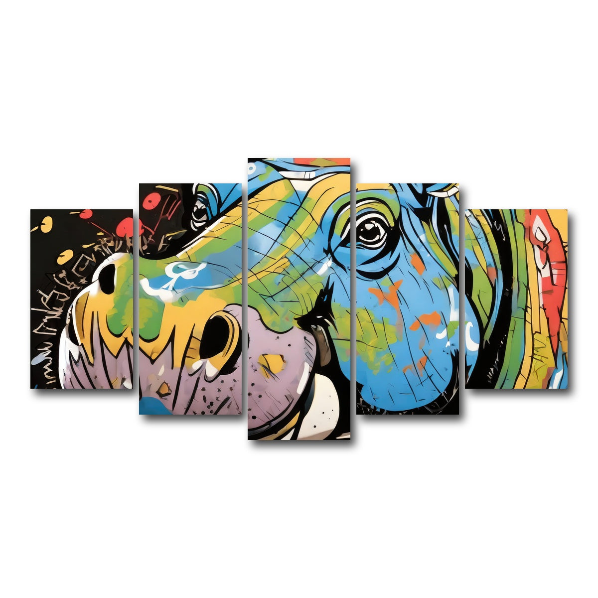AUTO-MOCKUP WHITE | hippo graffiti | 5 Piece | Gallery Wrap Canvas | group=5_normal