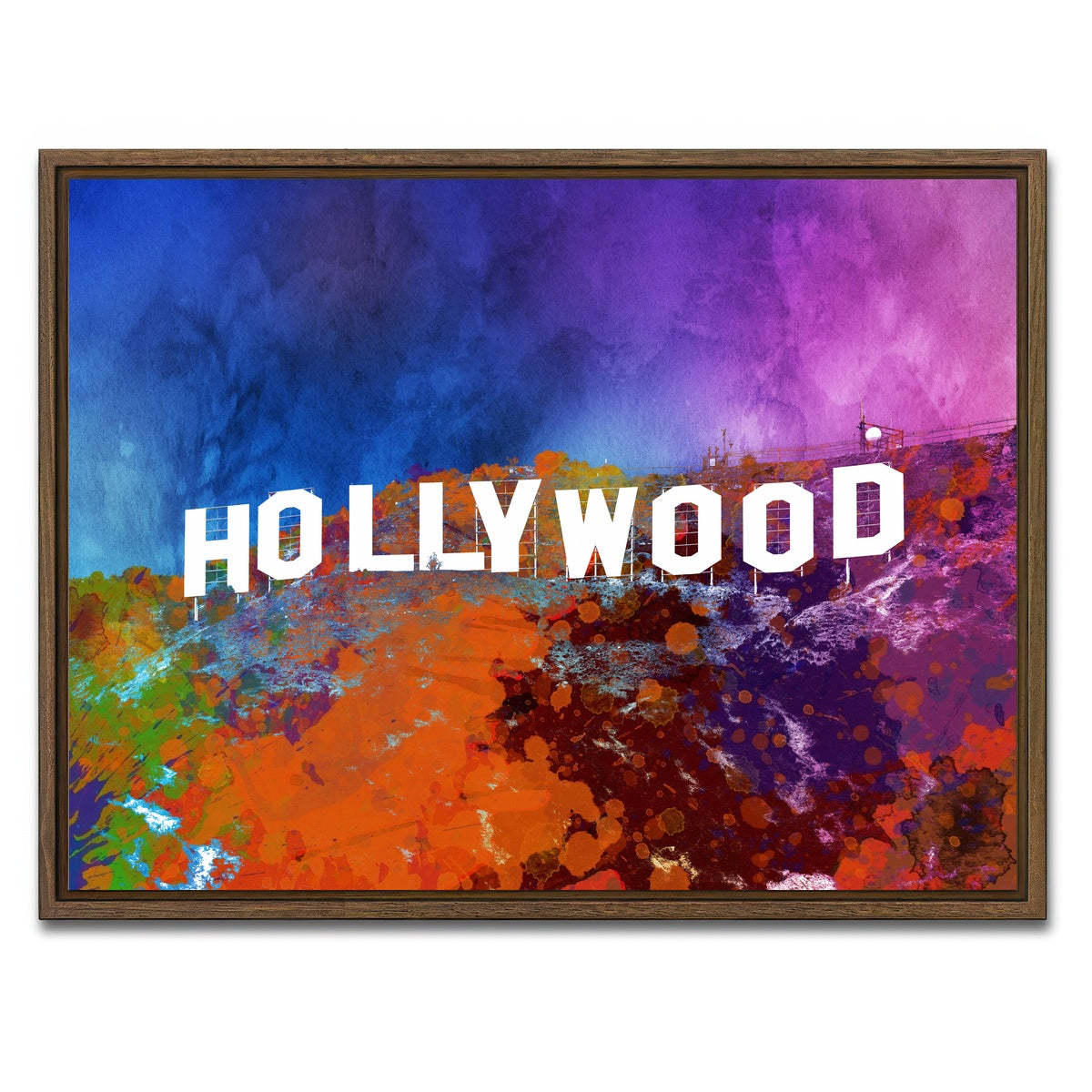 AUTO-MOCKUP WHITE | hollywood | 1 Piece | Walnut Framed Canvas | group=4x3