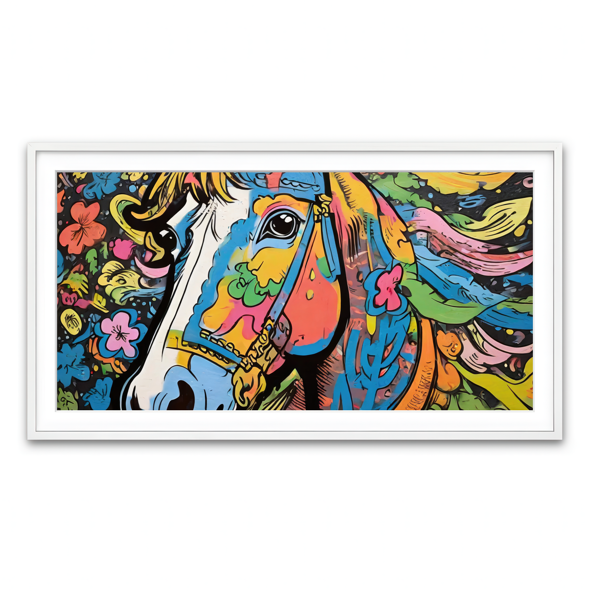 Framed Print 2x1 White