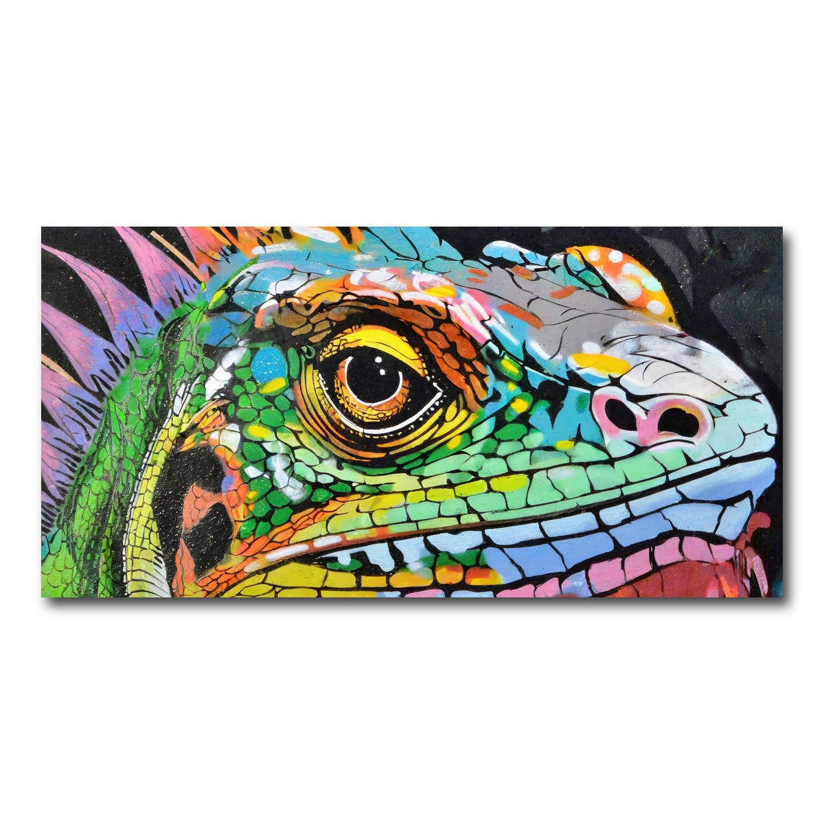 AUTO-MOCKUP WHITE | iguana graffiti | 1 Piece | Gallery Wrap Canvas | group=2x1