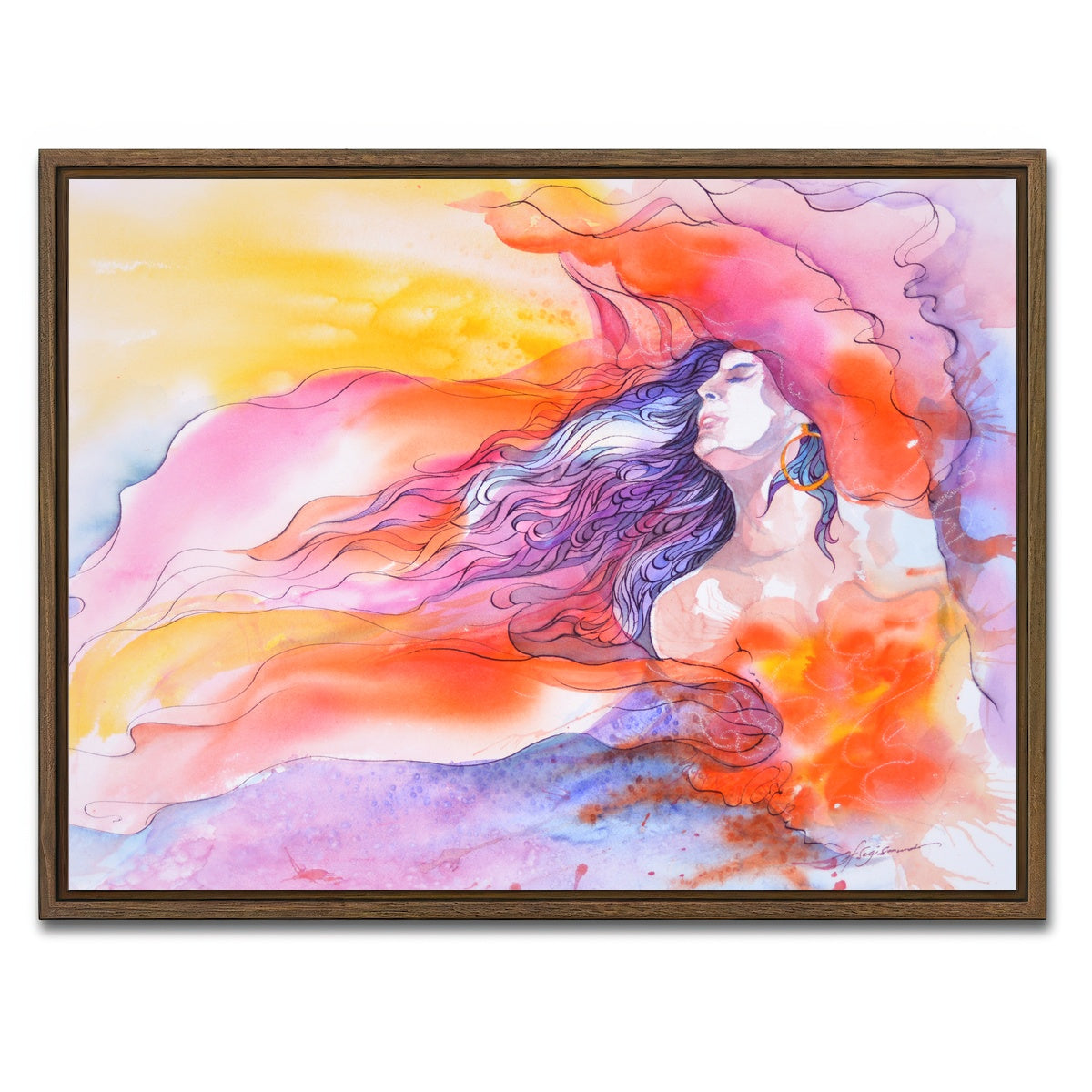 AUTO-MOCKUP WHITE | impress and inspire | 1 Piece | Walnut Framed Canvas | group=4x3