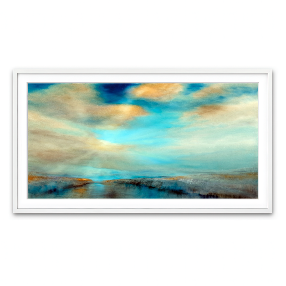 Framed Print 2x1 White