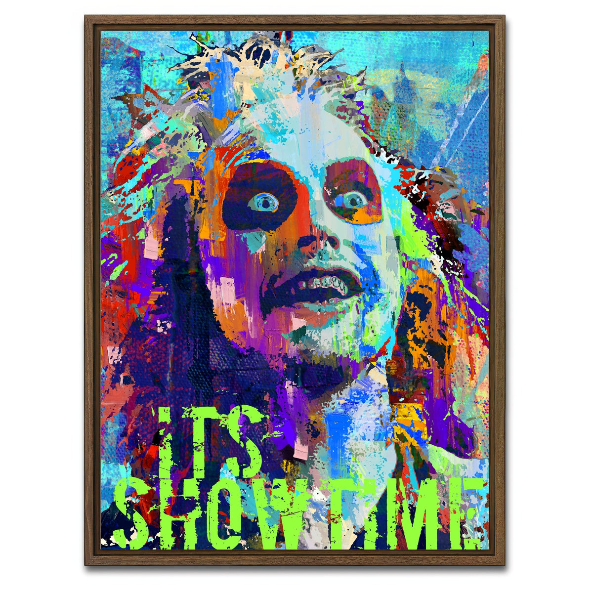 AUTO-MOCKUP WHITE | it's showtime | 1 Piece | Walnut Framed Canvas | group=3x4