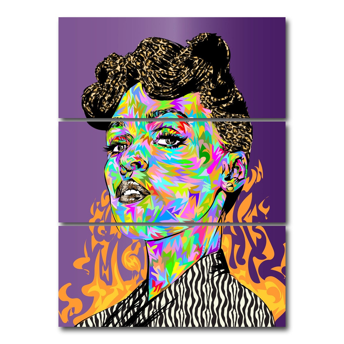 AUTO-MOCKUP WHITE | janelle monae | 3 Piece | Gallery Wrap Canvas | group=8x18_stacked