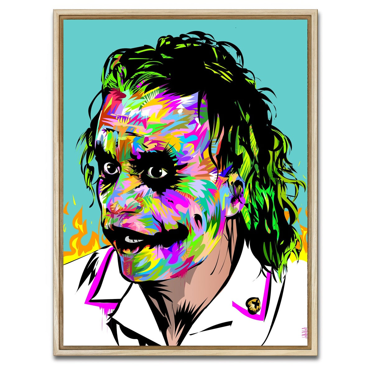 AUTO-MOCKUP WHITE | joker brown fire | 1 Piece | Natural Framed Canvas | group=3x4