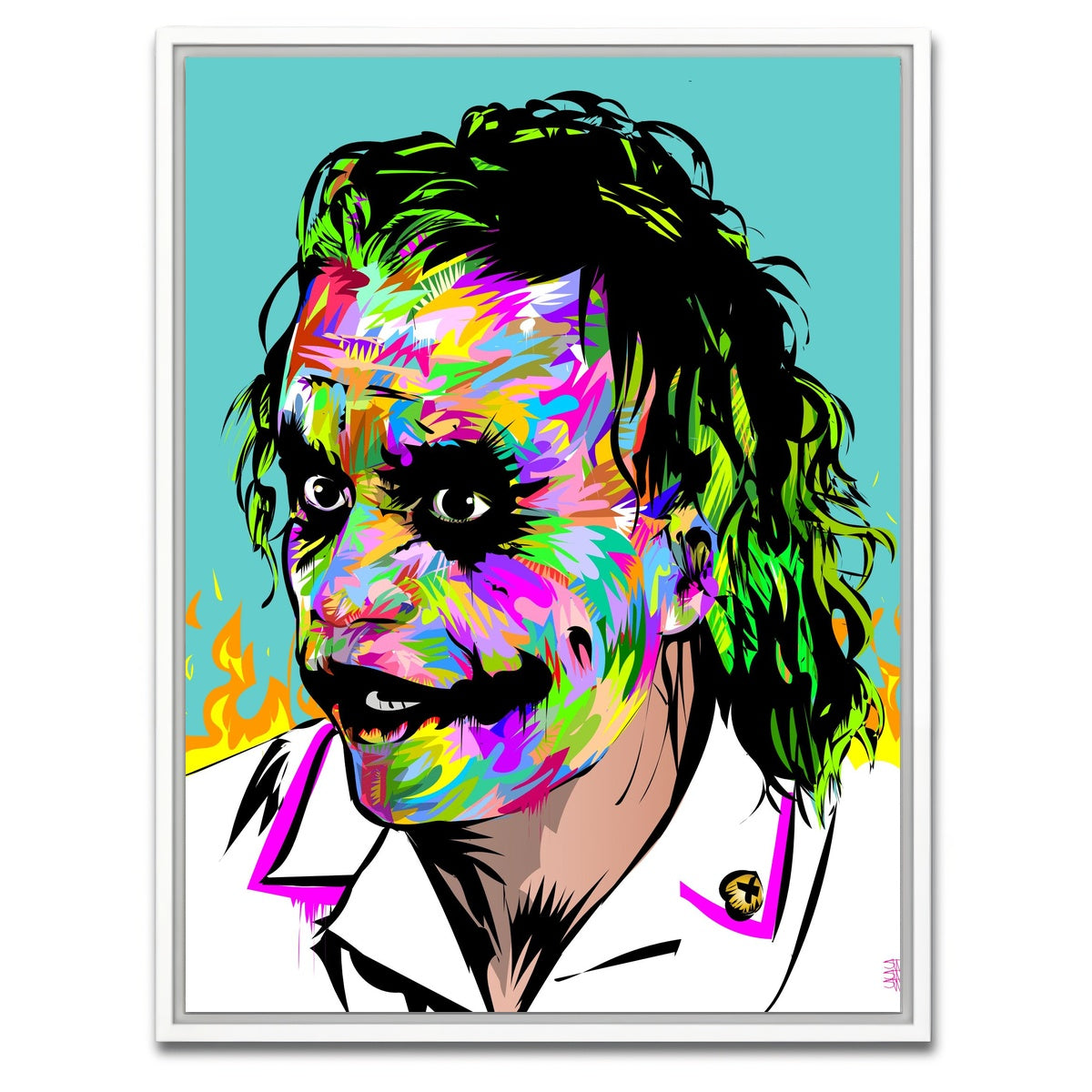 AUTO-MOCKUP WHITE | joker brown fire | 1 Piece | White Framed Canvas | group=3x4