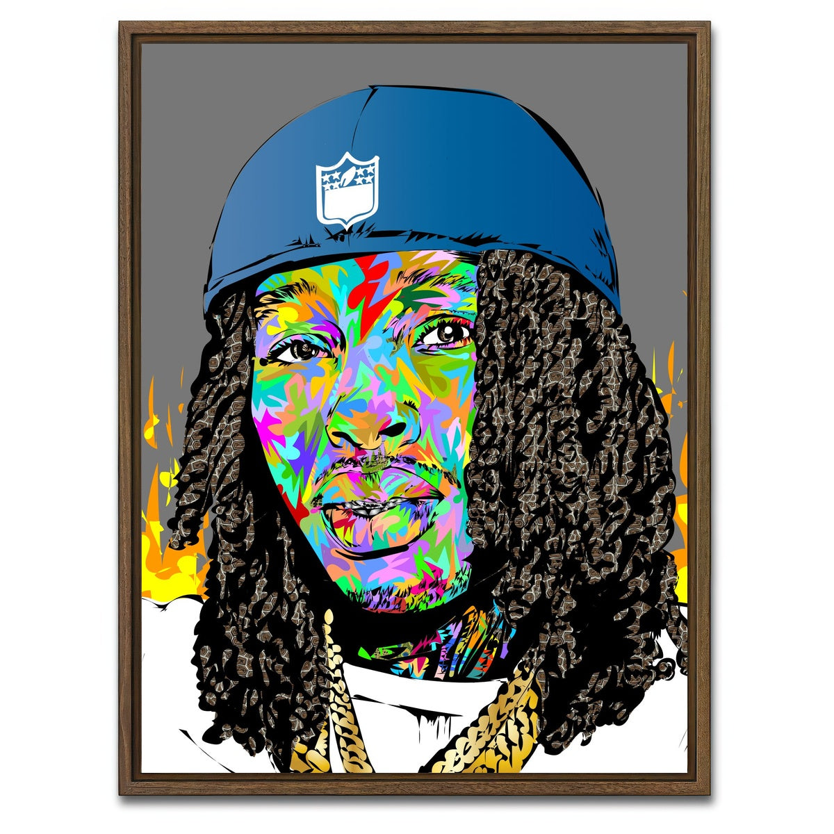 AUTO-MOCKUP WHITE | king von color | 1 Piece | Walnut Framed Canvas | group=3x4