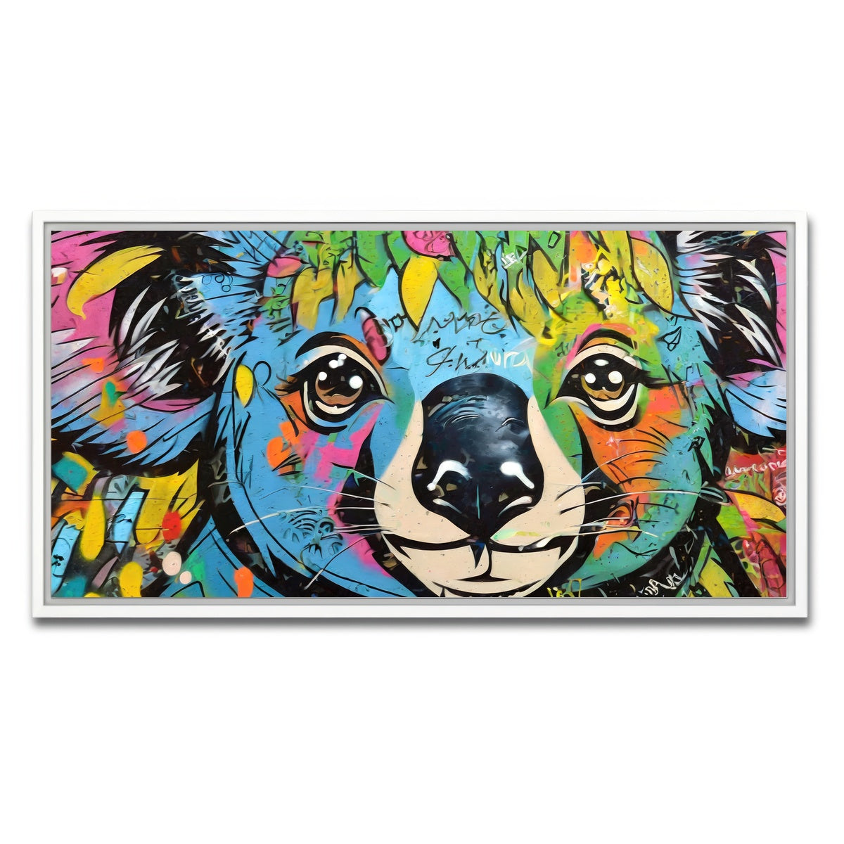 AUTO-MOCKUP WHITE | koala graffiti | 1 Piece | White Framed Canvas | group=2x1