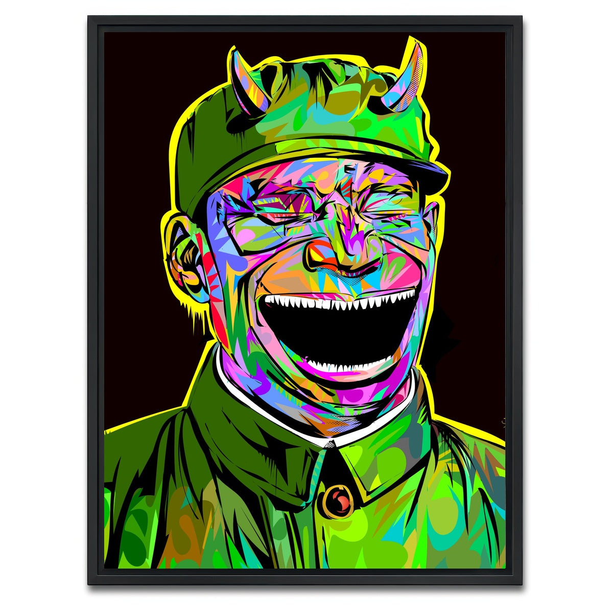 AUTO-MOCKUP WHITE | laughing 2 devil | 1 Piece | Black Framed Canvas | group=3x4