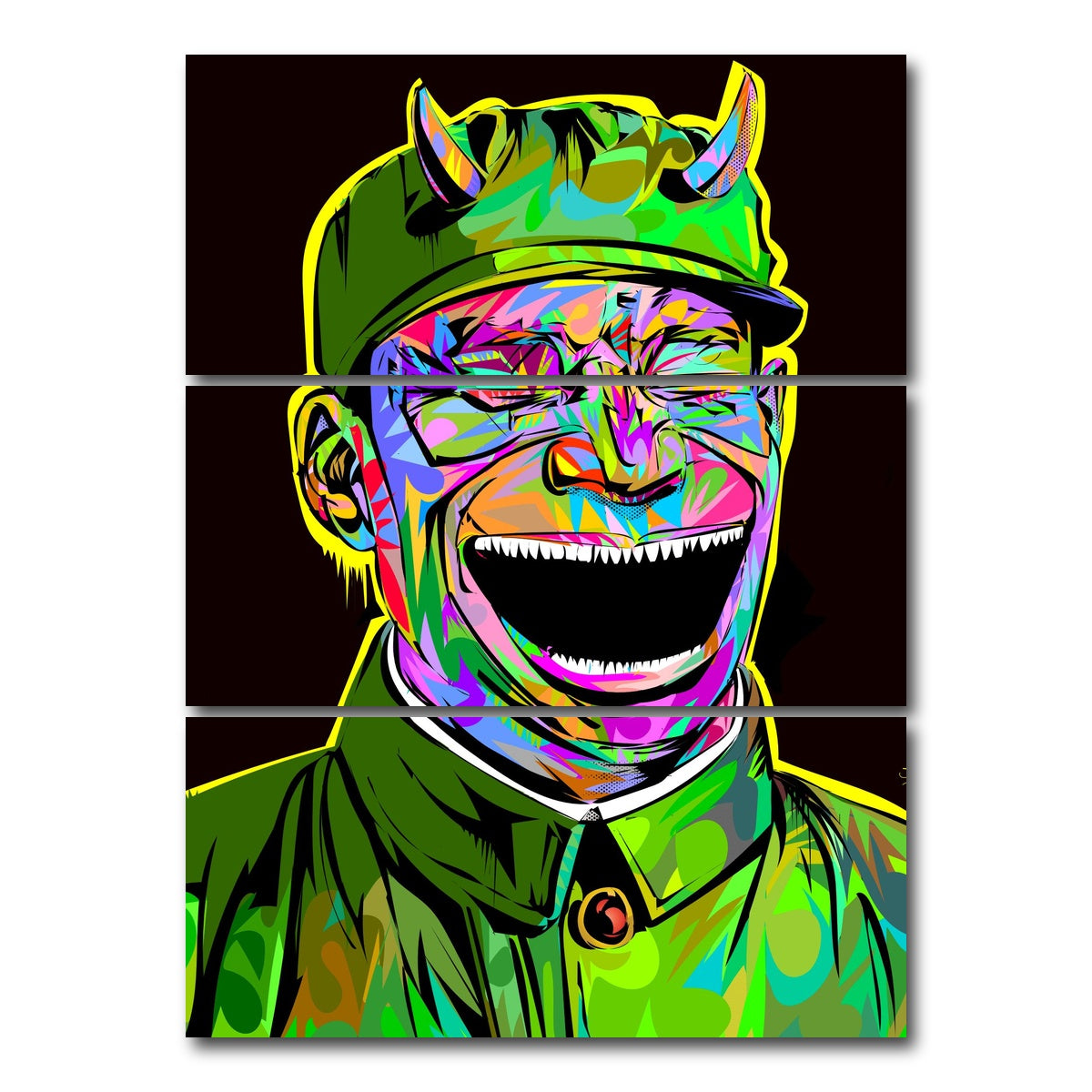 AUTO-MOCKUP WHITE | laughing 2 devil | 3 Piece | Gallery Wrap Canvas | group=8x18_stacked