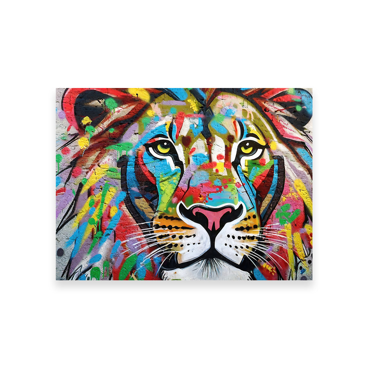 Lion Graffiti Wall Art