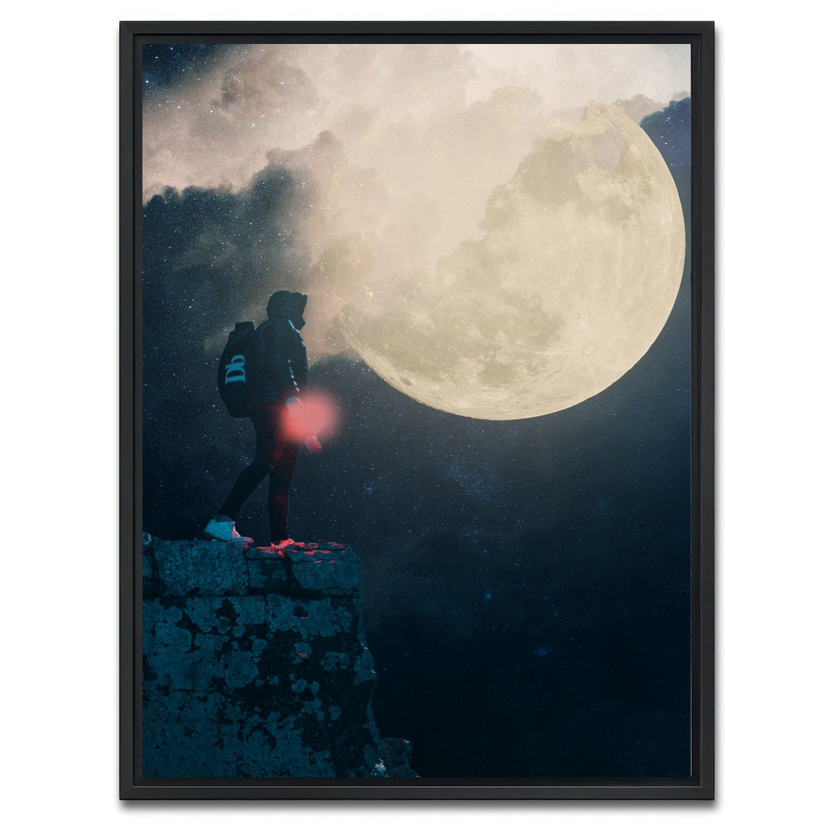 AUTO-MOCKUP WHITE | look at the moon | 1 Piece | Black Framed Canvas | group=3x4