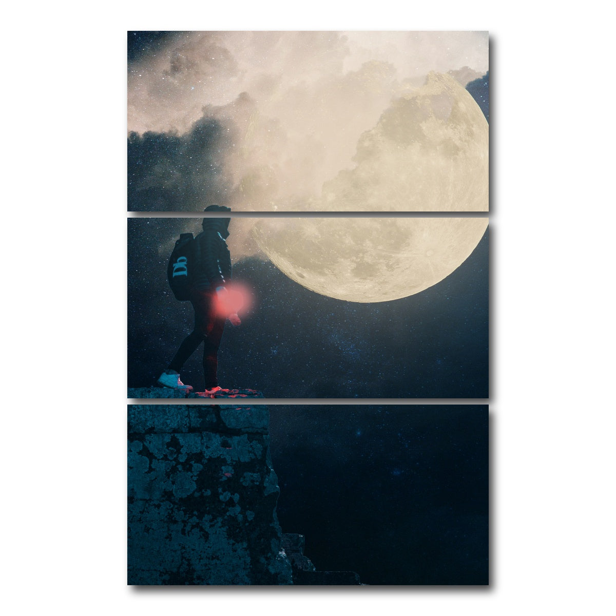 AUTO-MOCKUP WHITE | look at the moon | 3 Piece | Gallery Wrap Canvas | group=12x24_stacked