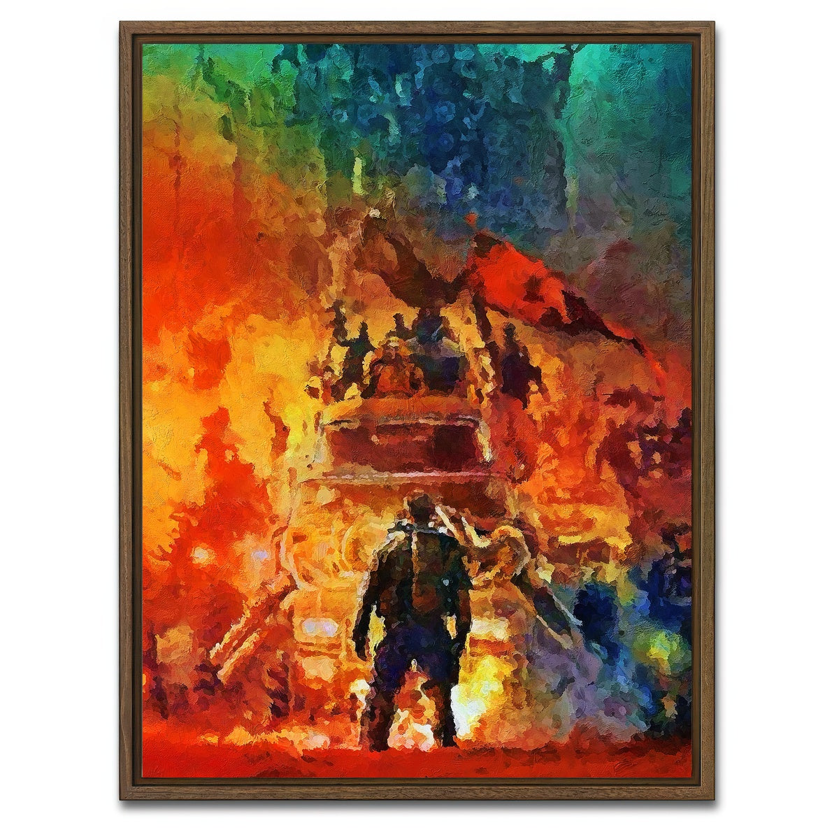 AUTO-MOCKUP WHITE | mad max painting | 1 Piece | Walnut Framed Canvas | group=3x4