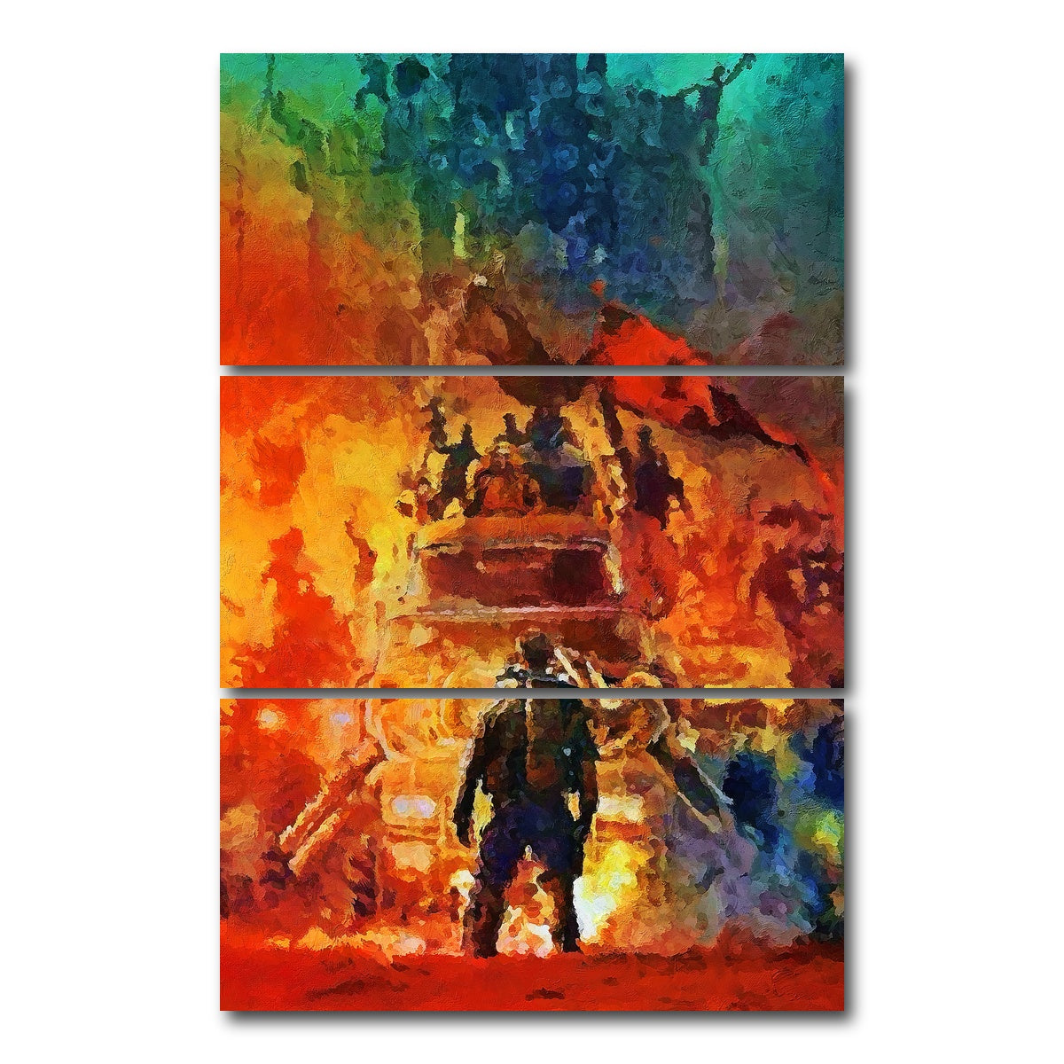 AUTO-MOCKUP WHITE | mad max painting | 3 Piece | Gallery Wrap Canvas | group=12x24_stacked