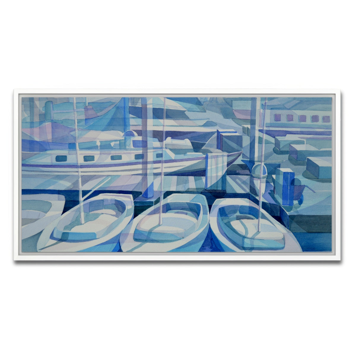 AUTO-MOCKUP WHITE | marina in blue | 1 Piece | White Framed Canvas | group=2x1