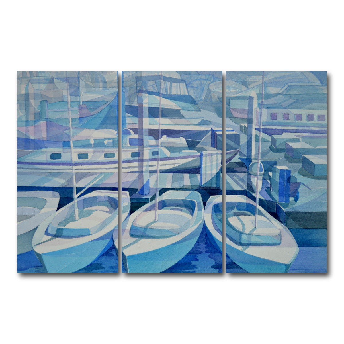 AUTO-MOCKUP WHITE | marina in blue | 3 Piece | Gallery Wrap Canvas | group=12x24