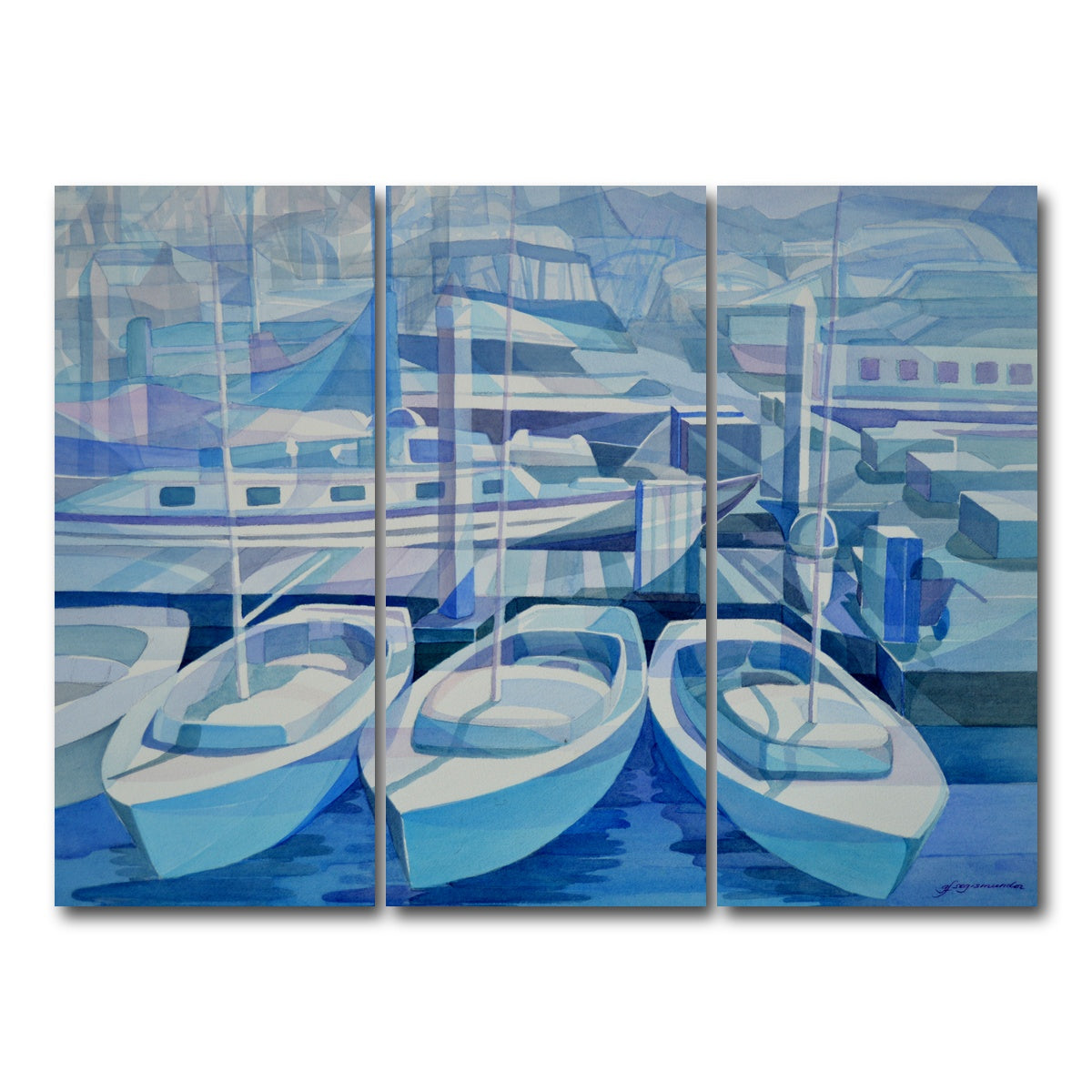 AUTO-MOCKUP WHITE | marina in blue | 3 Piece | Gallery Wrap Canvas | group=8x18