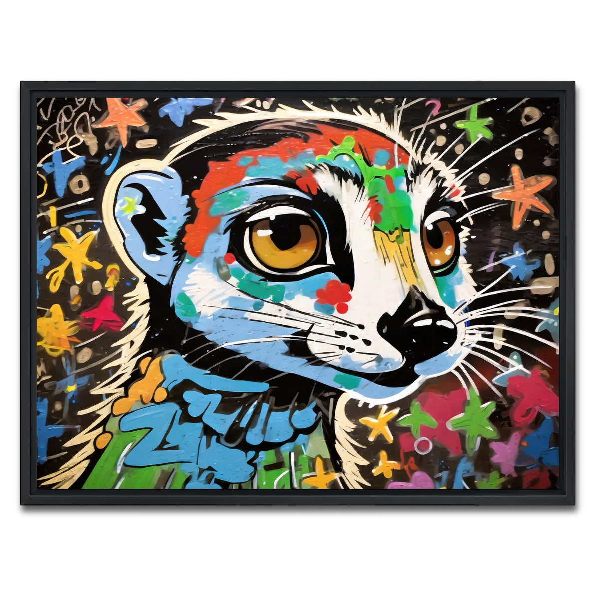 AUTO-MOCKUP WHITE | meerkat graffiti | 1 Piece | Black Framed Canvas | group=4x3